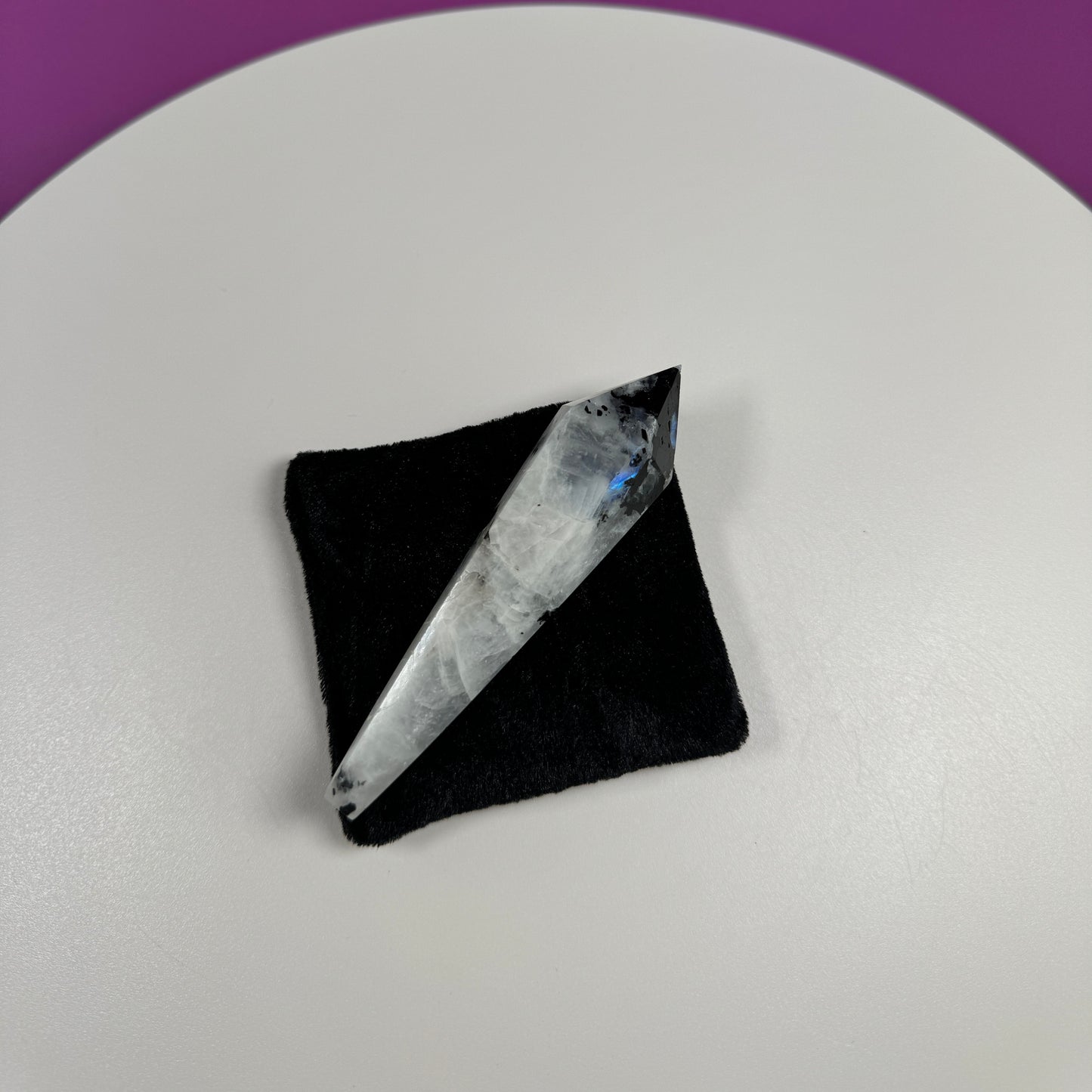 Blue Moonstone Scepter (Includes Black Velvet Crystal Pillow)