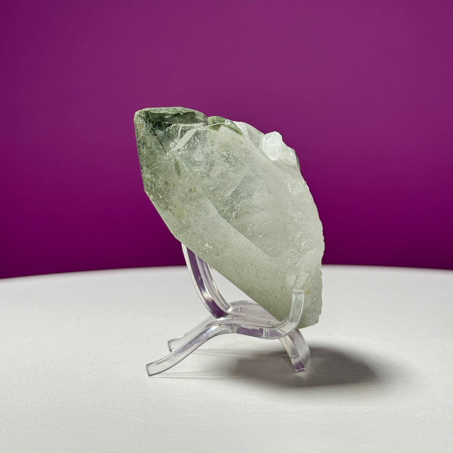 Chlorite Quartz Crystal Specimen (Pakistan) (Includes Acrylic Stand)