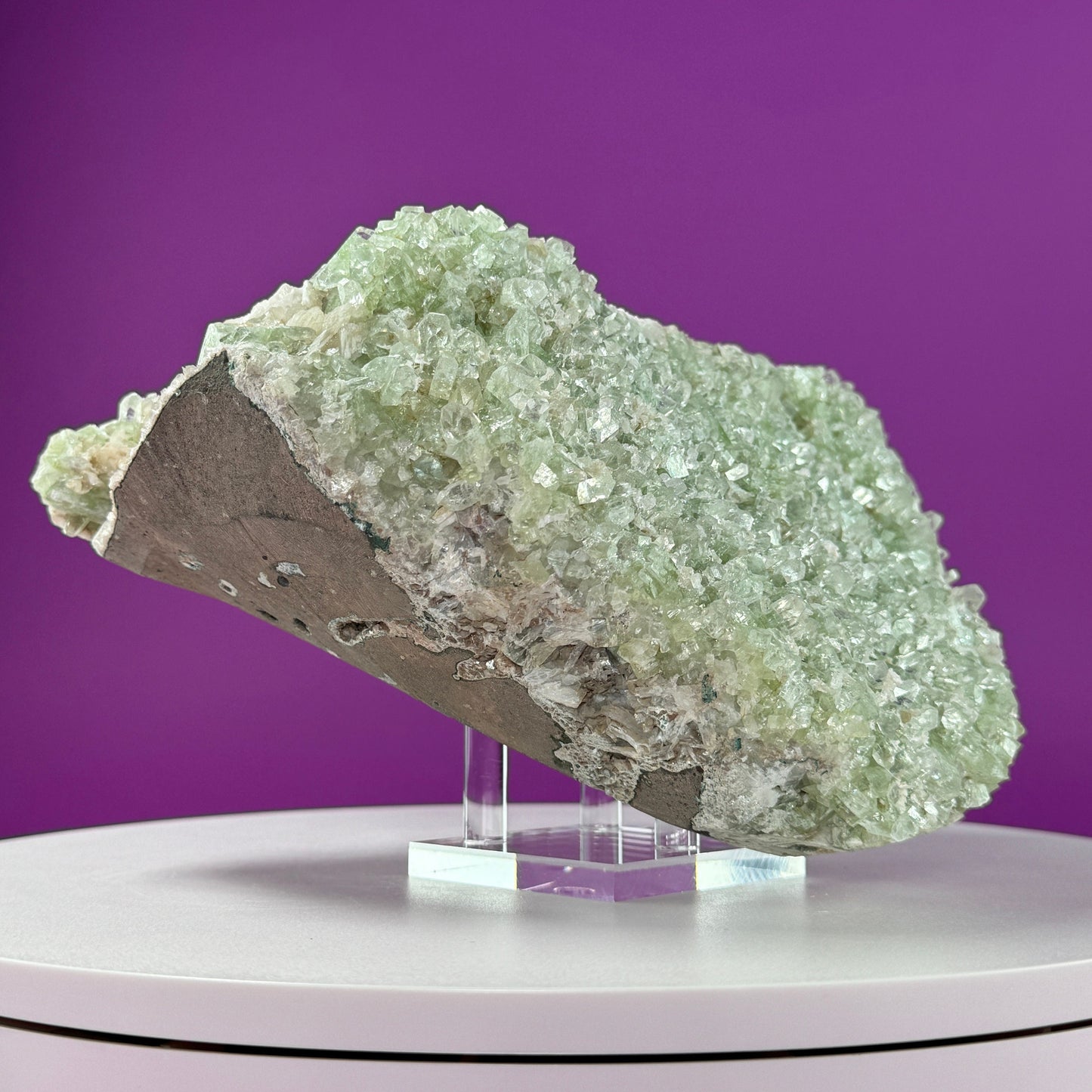 Zeolite with Apophyllite Cluster, Large Cluster (Includes Acrylic Stand)