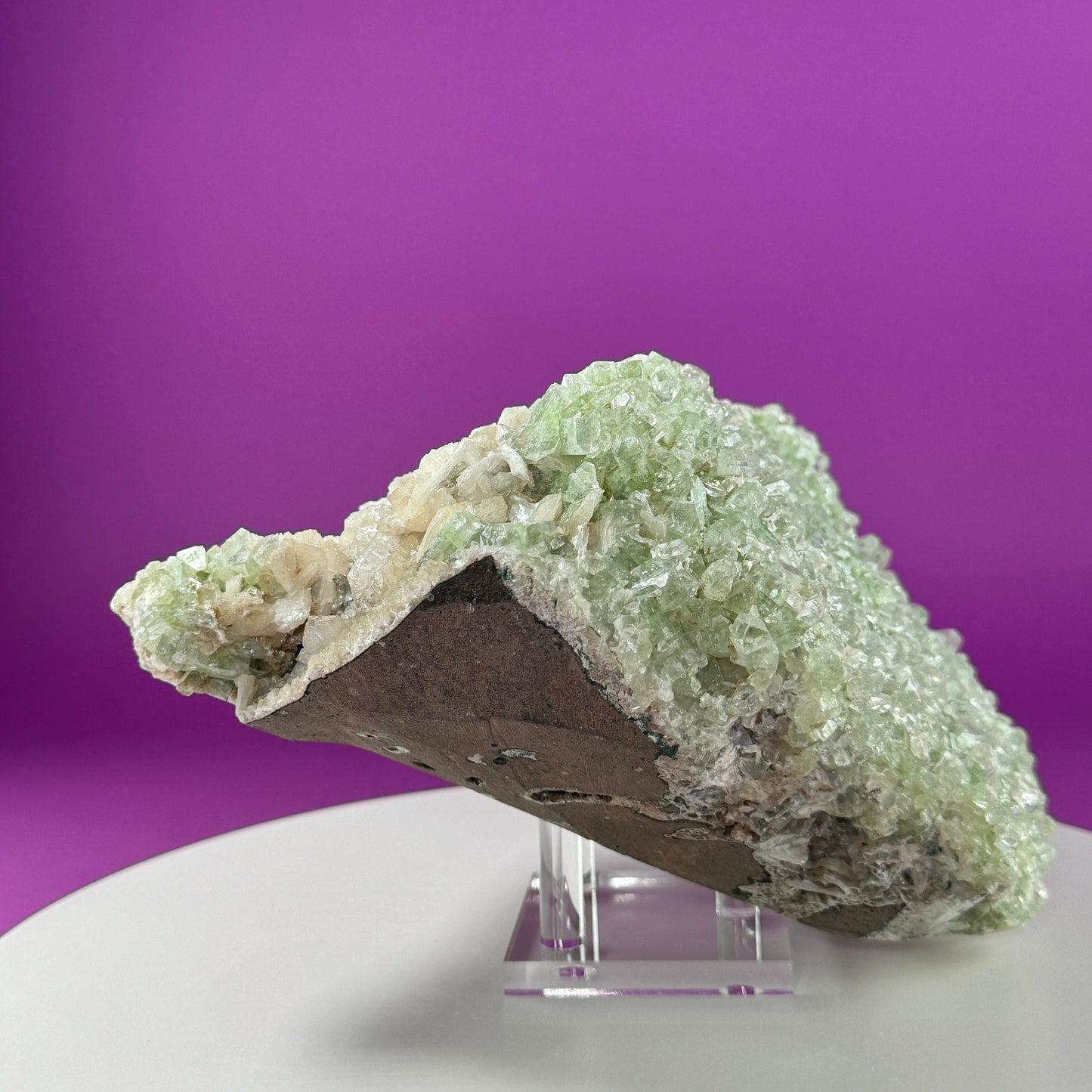 Zeolite with Apophyllite Cluster, Large Cluster (Includes Acrylic Stand)