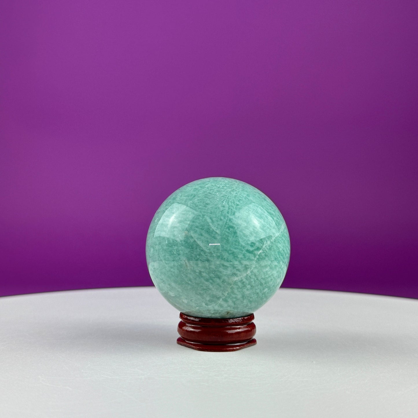 Amazonite Sphere (Includes Wood Stand)