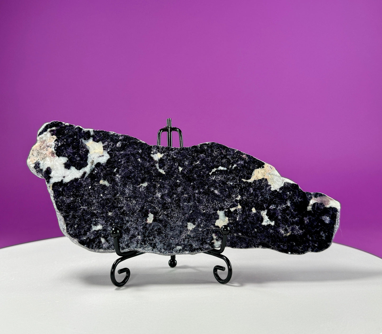 Lepidolite Slab (Western Australia) (Includes Black Metal Stand)