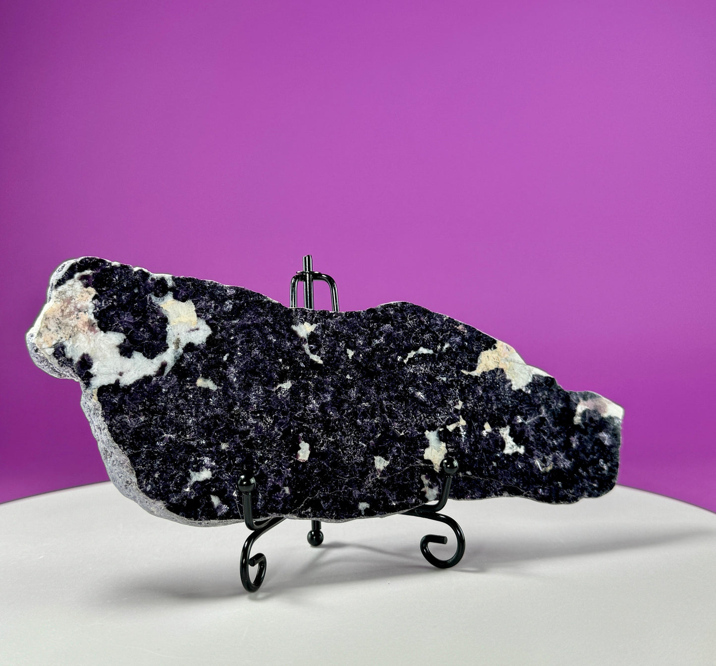 Lepidolite Slab (Western Australia) (Includes Black Metal Stand)