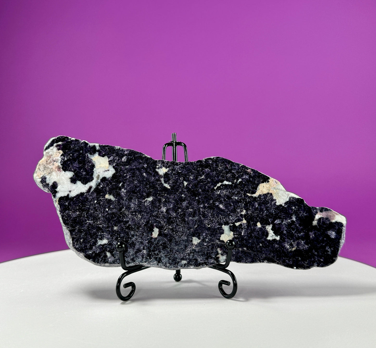 Lepidolite Slab (Western Australia) (Includes Black Metal Stand)