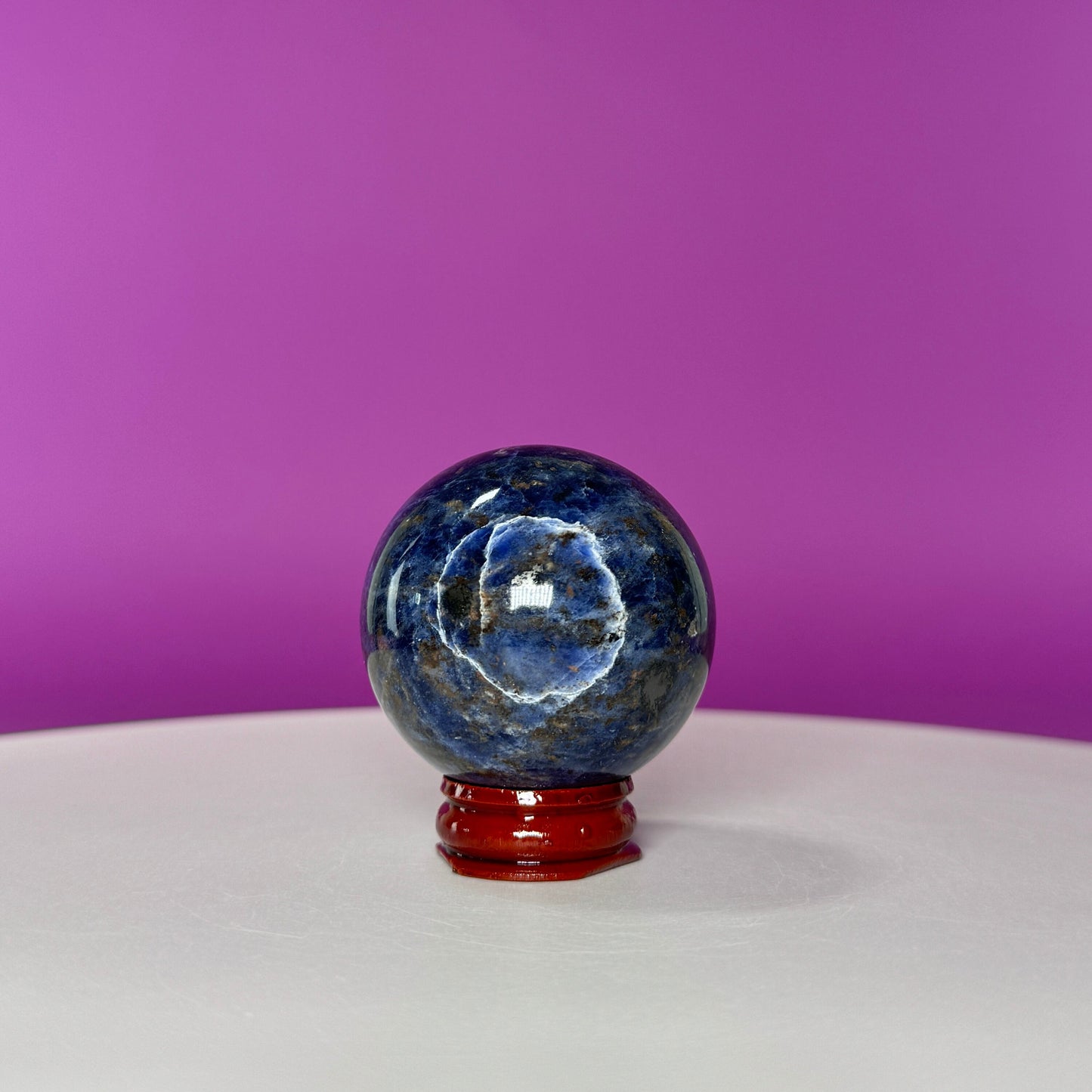 Sodalite Sphere (Includes Wood Stand)