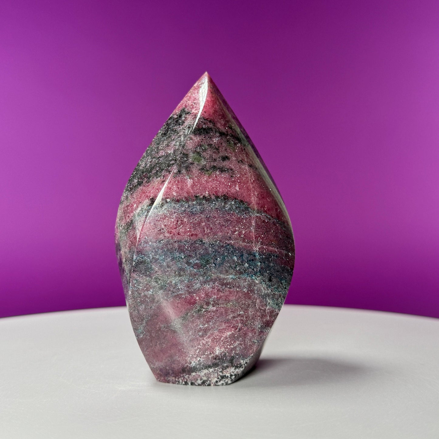 Rhodonite Flame Carving (Brazil)