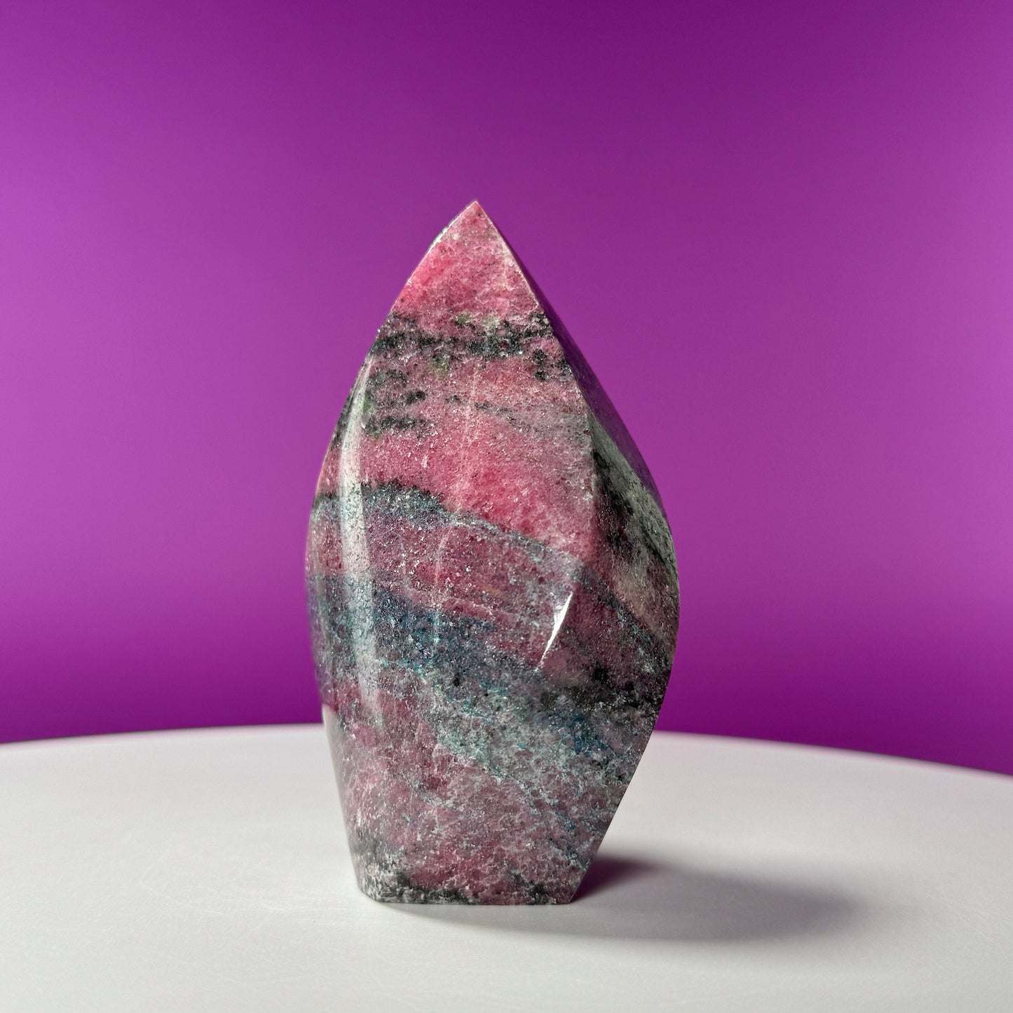 Rhodonite Flame Carving (Brazil)