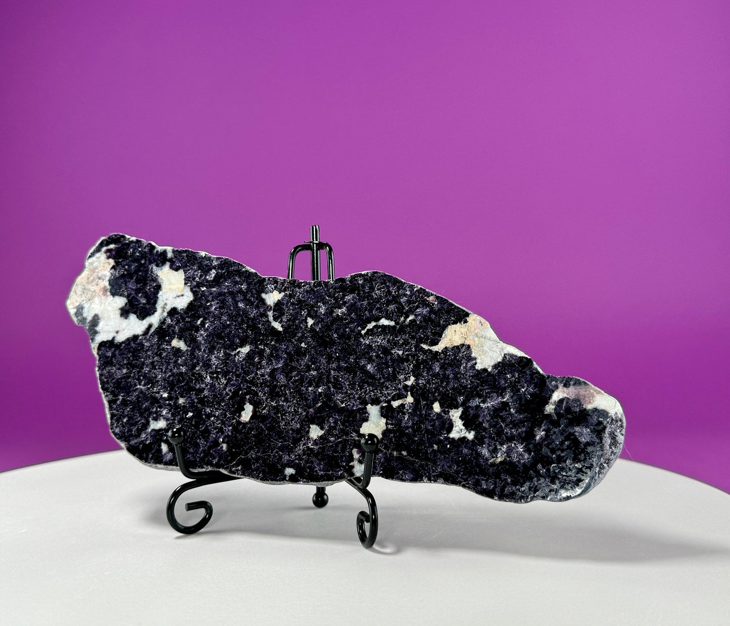 Lepidolite Slab (Western Australia) (Includes Black Metal Stand)