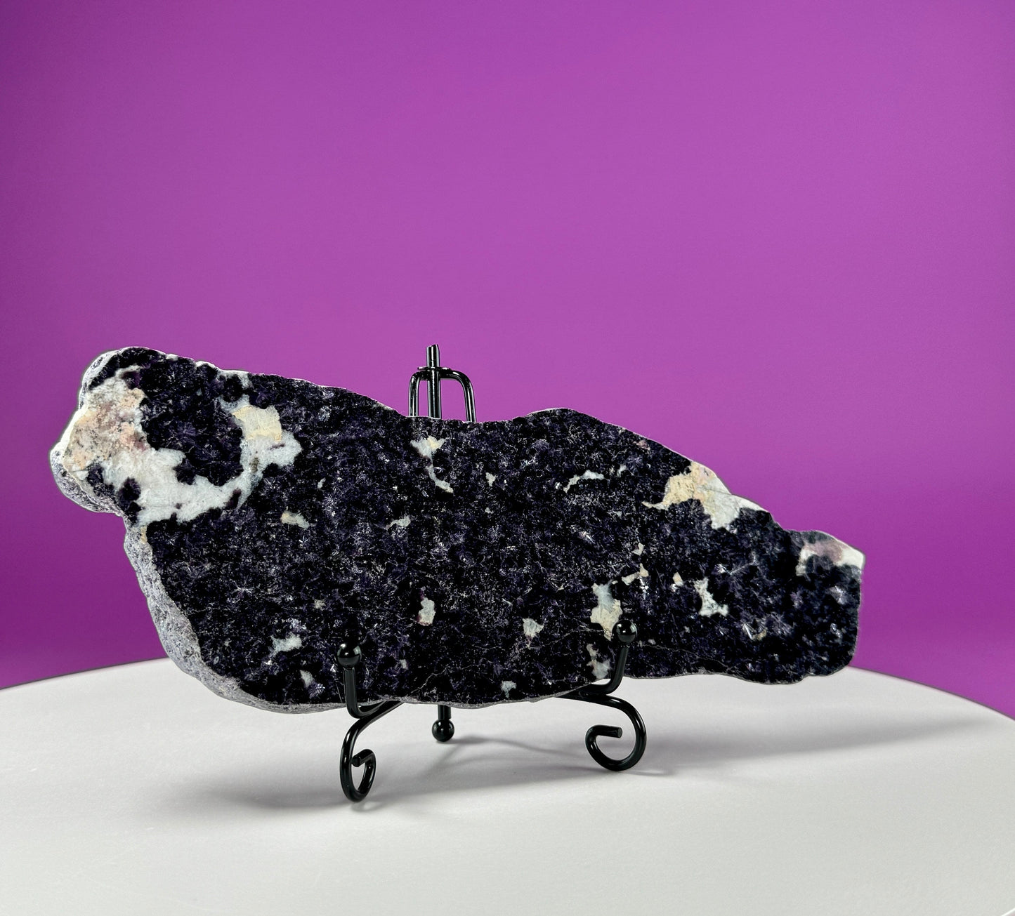 Lepidolite Slab (Western Australia) (Includes Black Metal Stand)