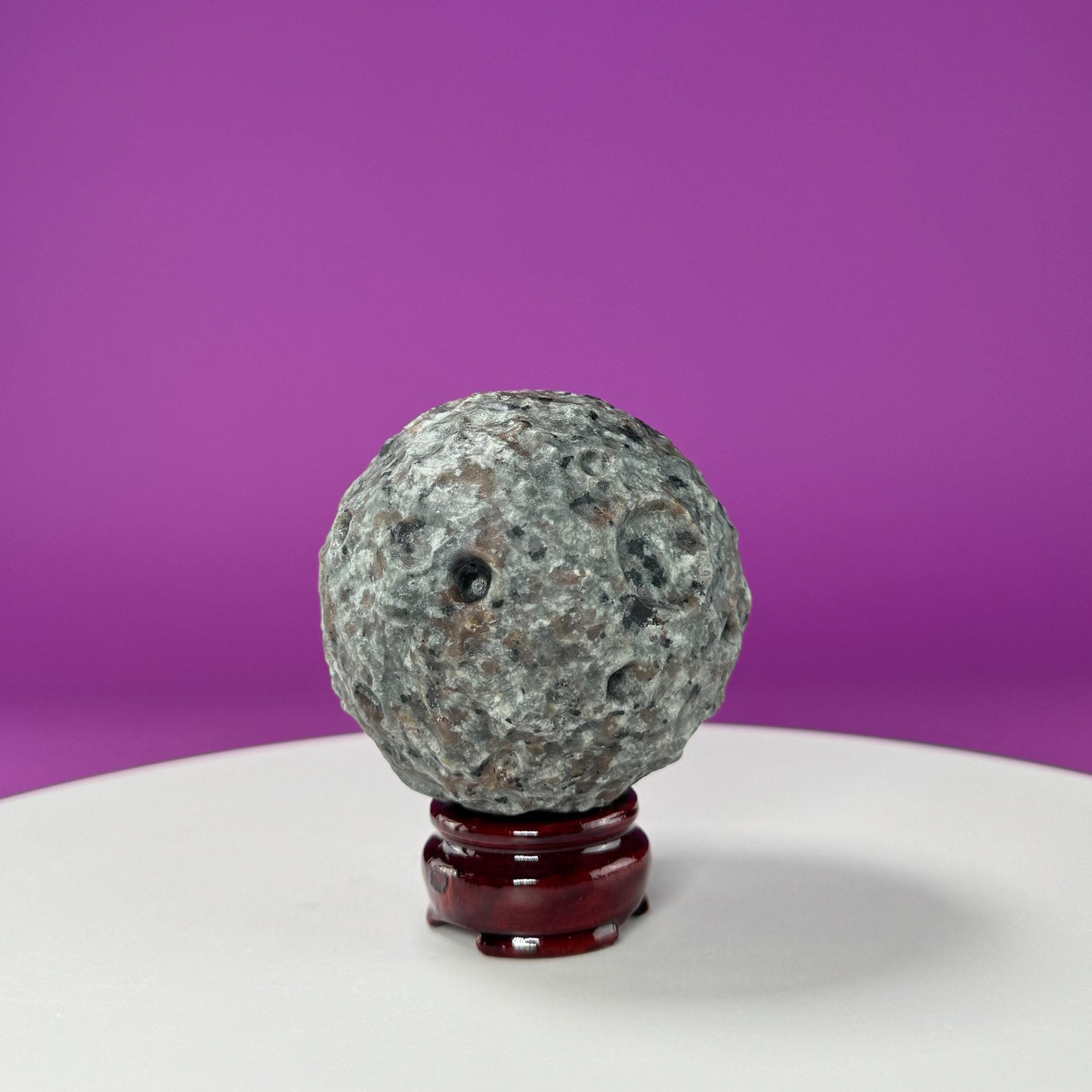 Yooperlite Moon Sphere (Includes Wood Stand)