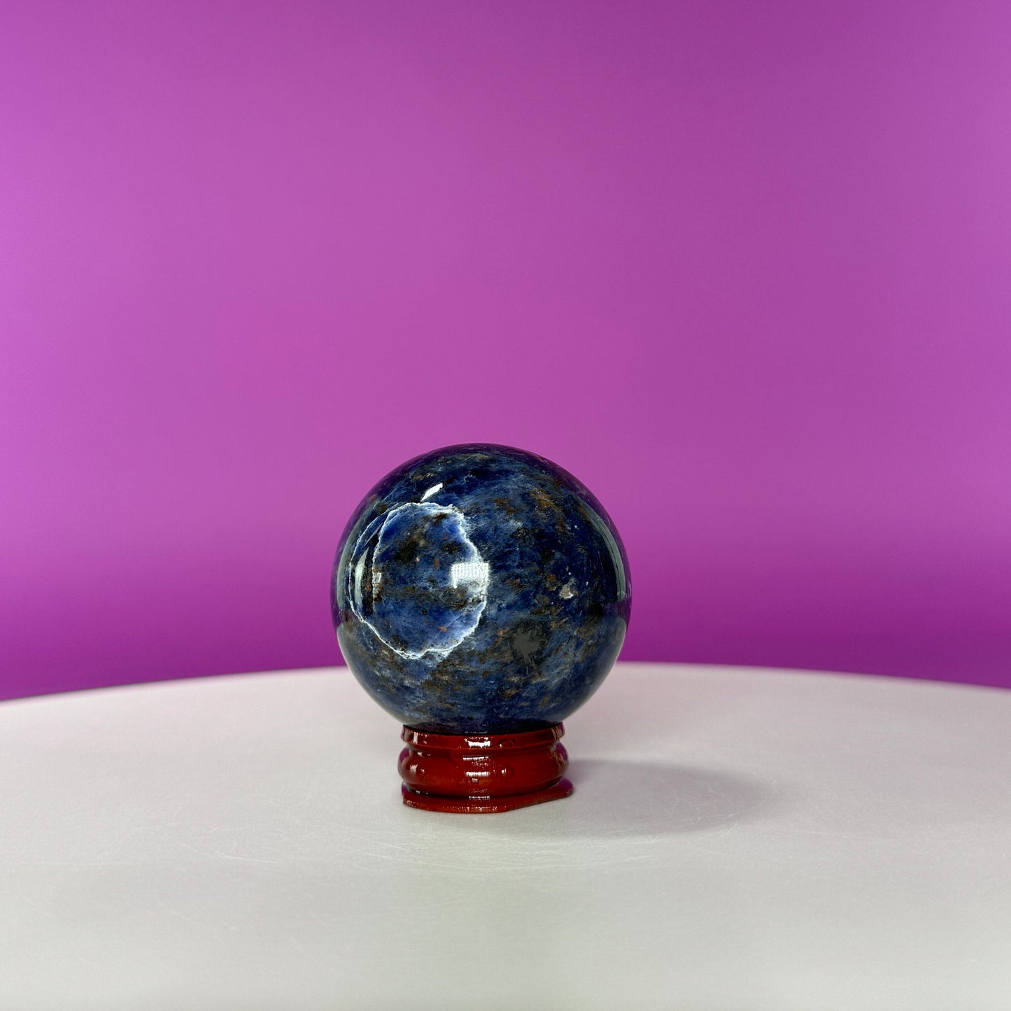 Sodalite Sphere (Includes Wood Stand)