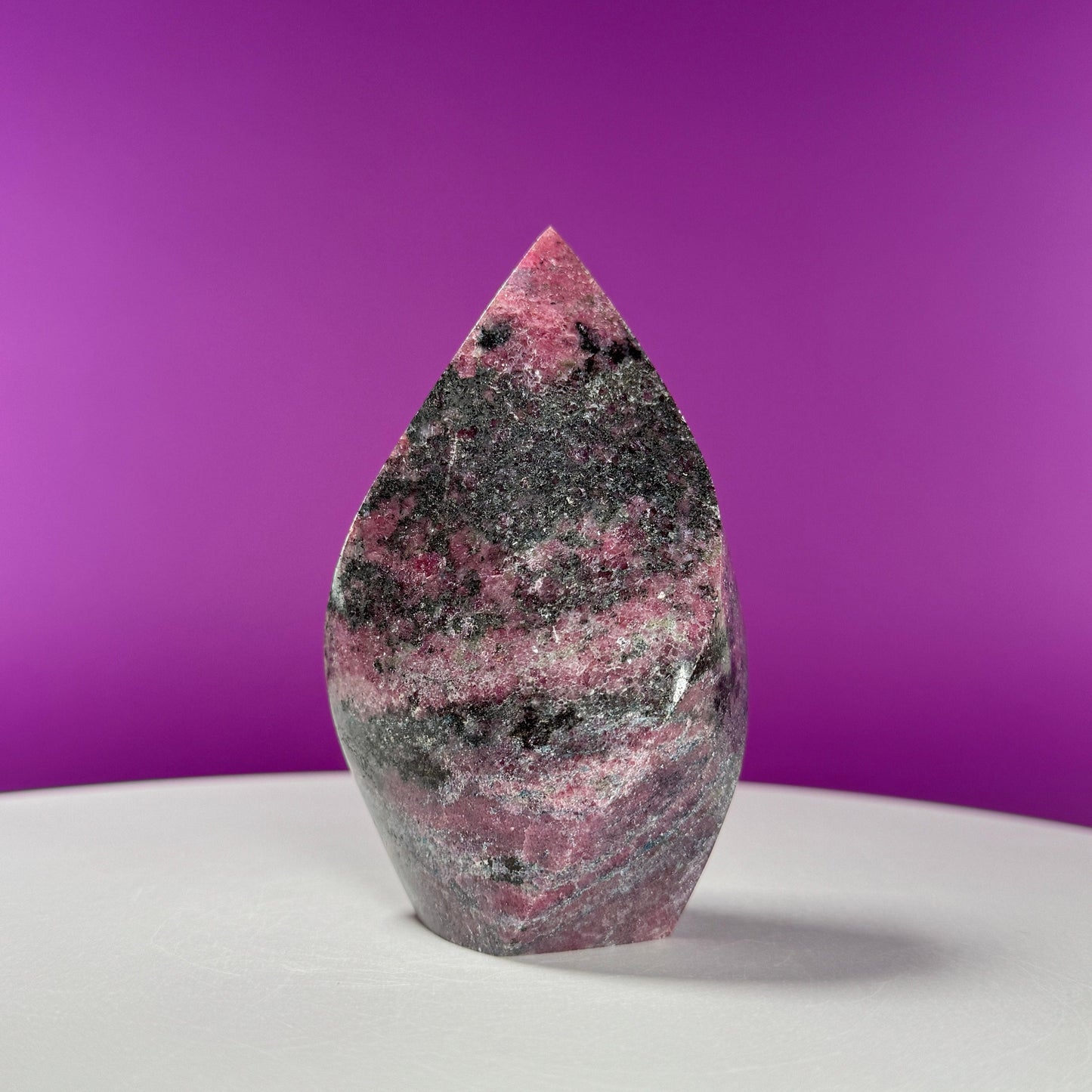 Rhodonite Flame Carving (Brazil)