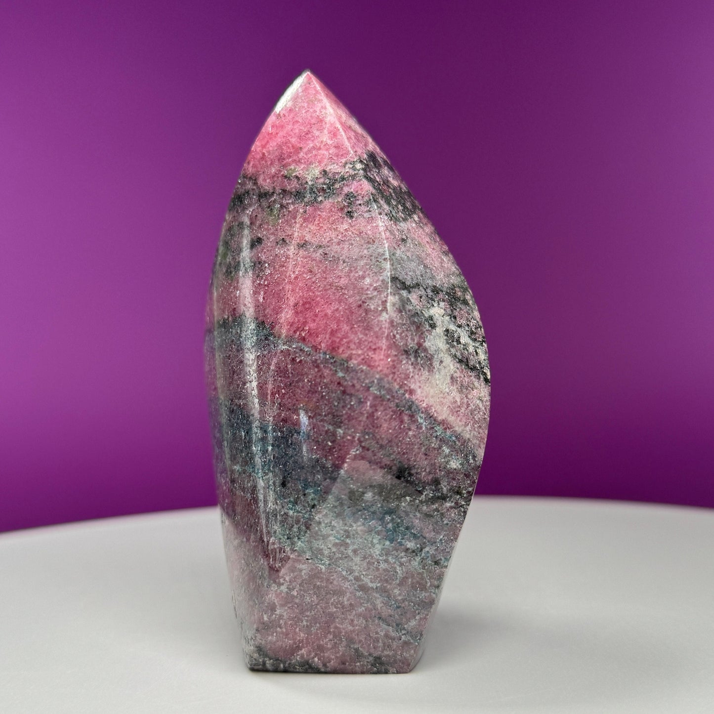 Rhodonite Flame Carving (Brazil)