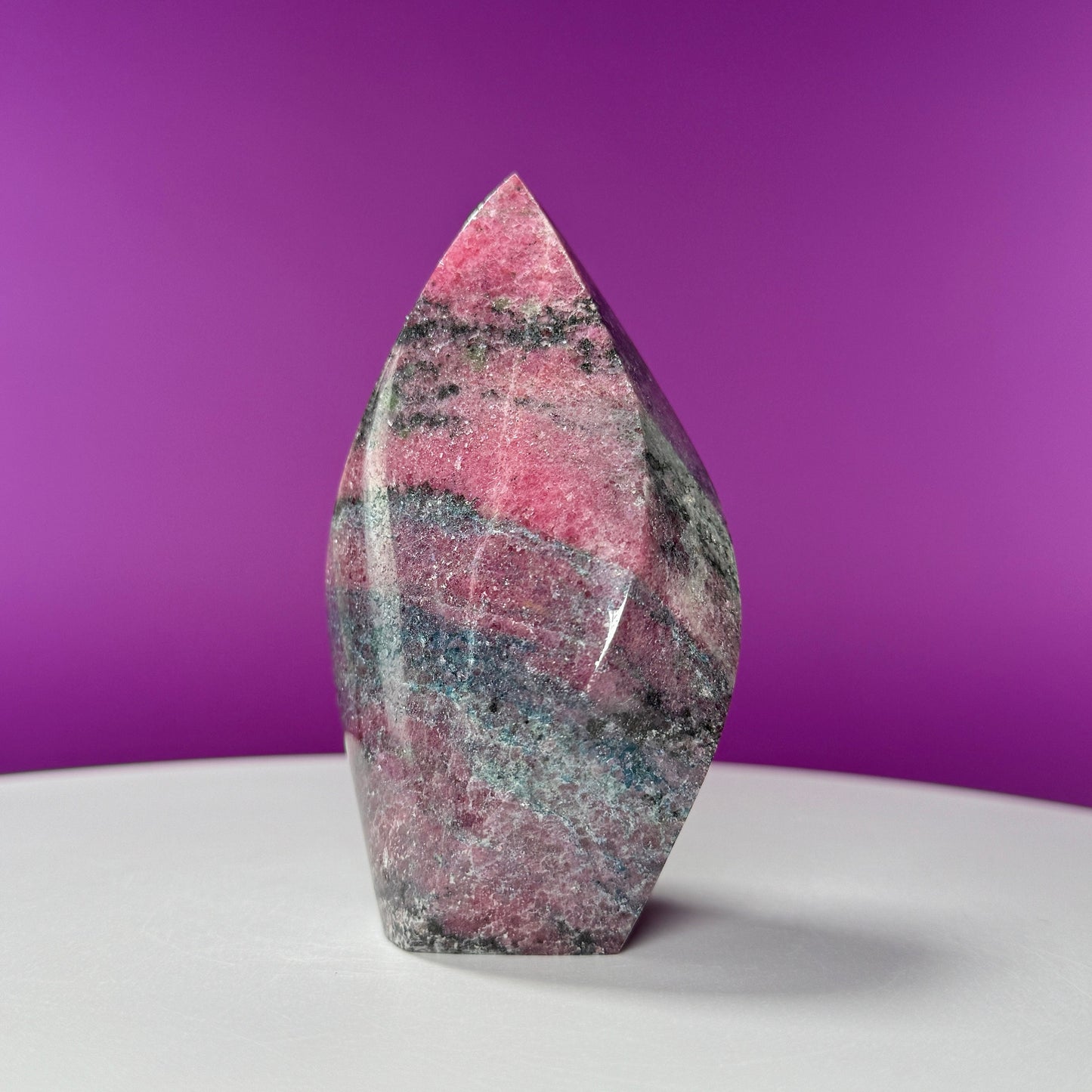 Rhodonite Flame Carving (Brazil)