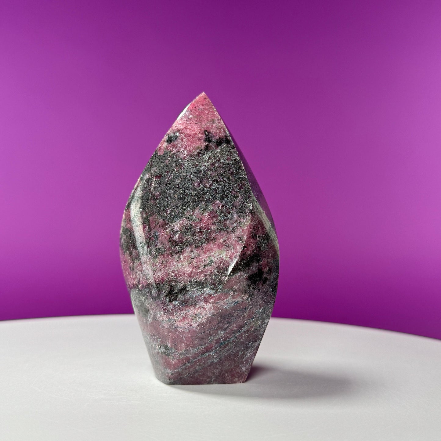 Rhodonite Flame Carving (Brazil)