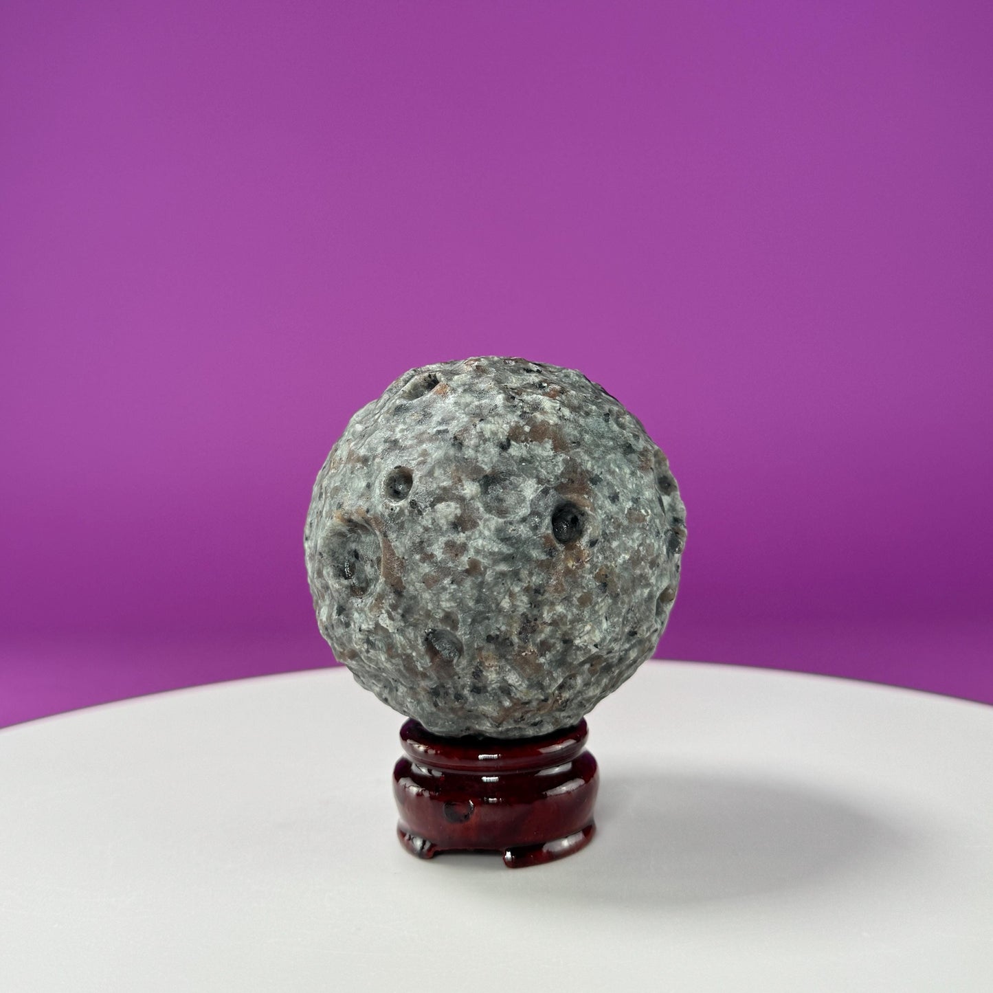 Yooperlite Moon Sphere (Includes Wood Stand)