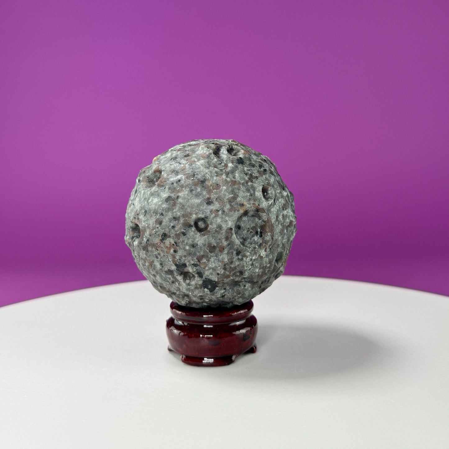 Yooperlite Moon Sphere (Includes Wood Stand)