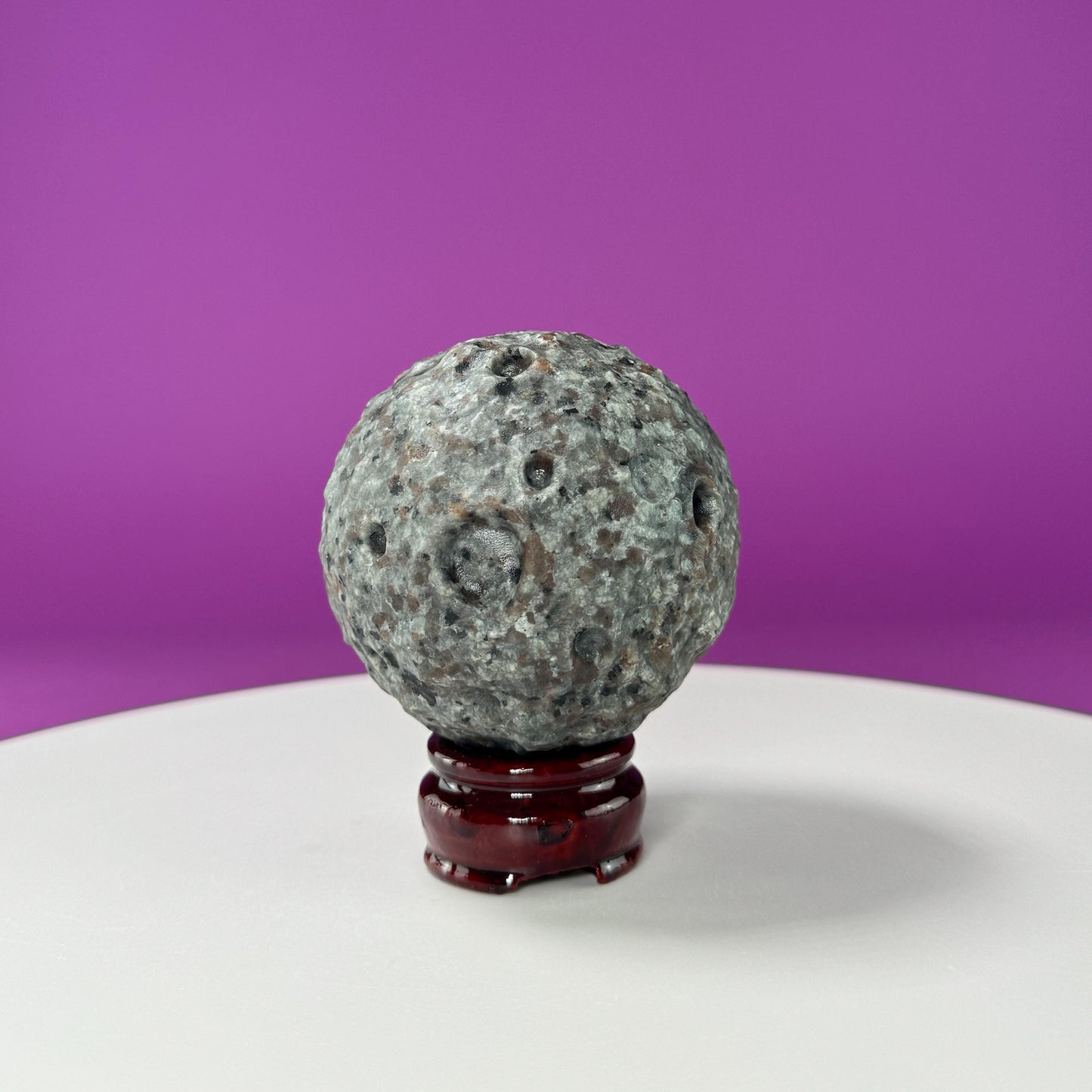 Yooperlite Moon Sphere (Includes Wood Stand)