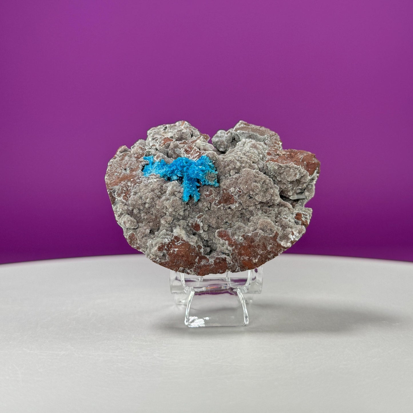 Cavansite Specimen in Matrix (Includes Acrylic Stand)