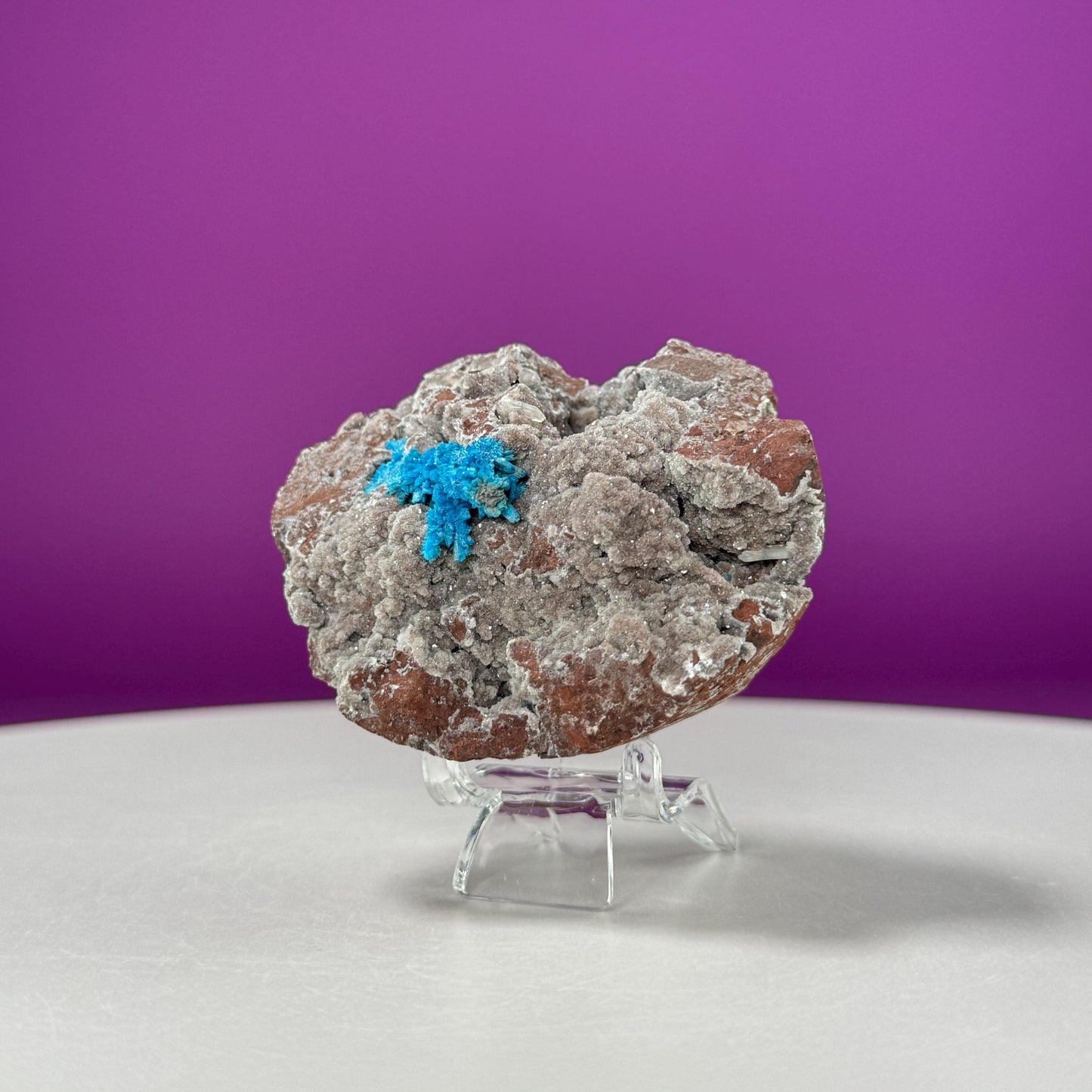 Cavansite Specimen in Matrix (Includes Acrylic Stand)