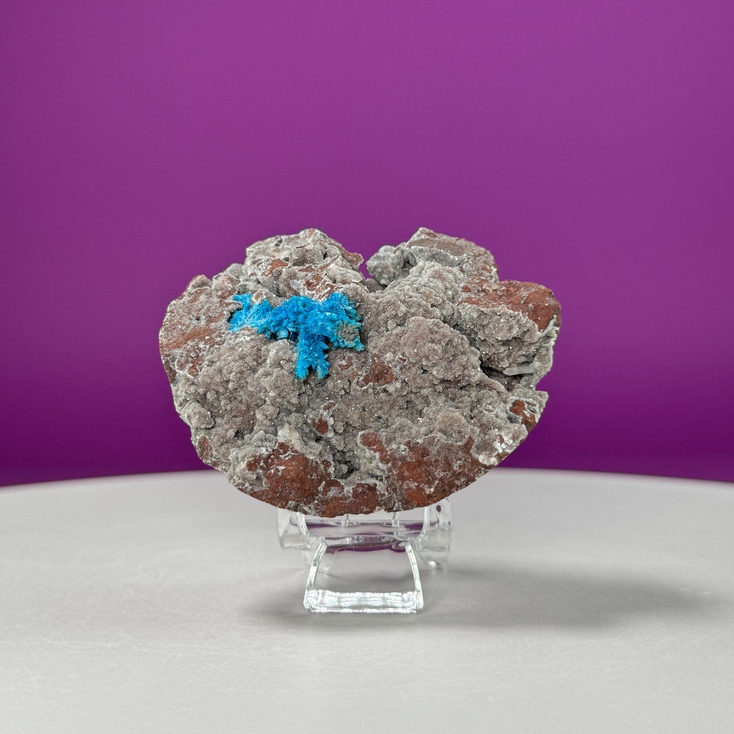 Cavansite Specimen in Matrix (Includes Acrylic Stand)