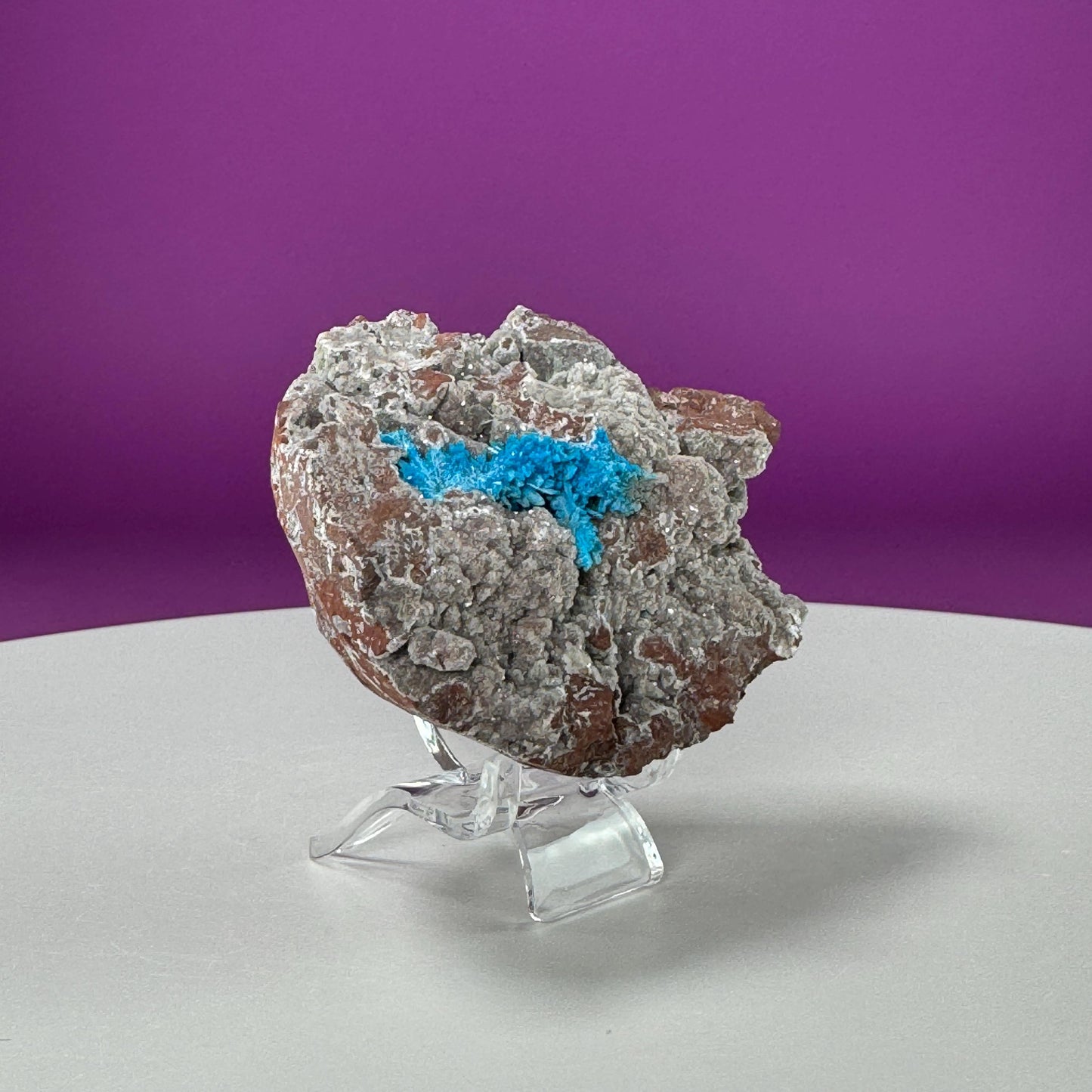 Cavansite Specimen in Matrix (Includes Acrylic Stand)