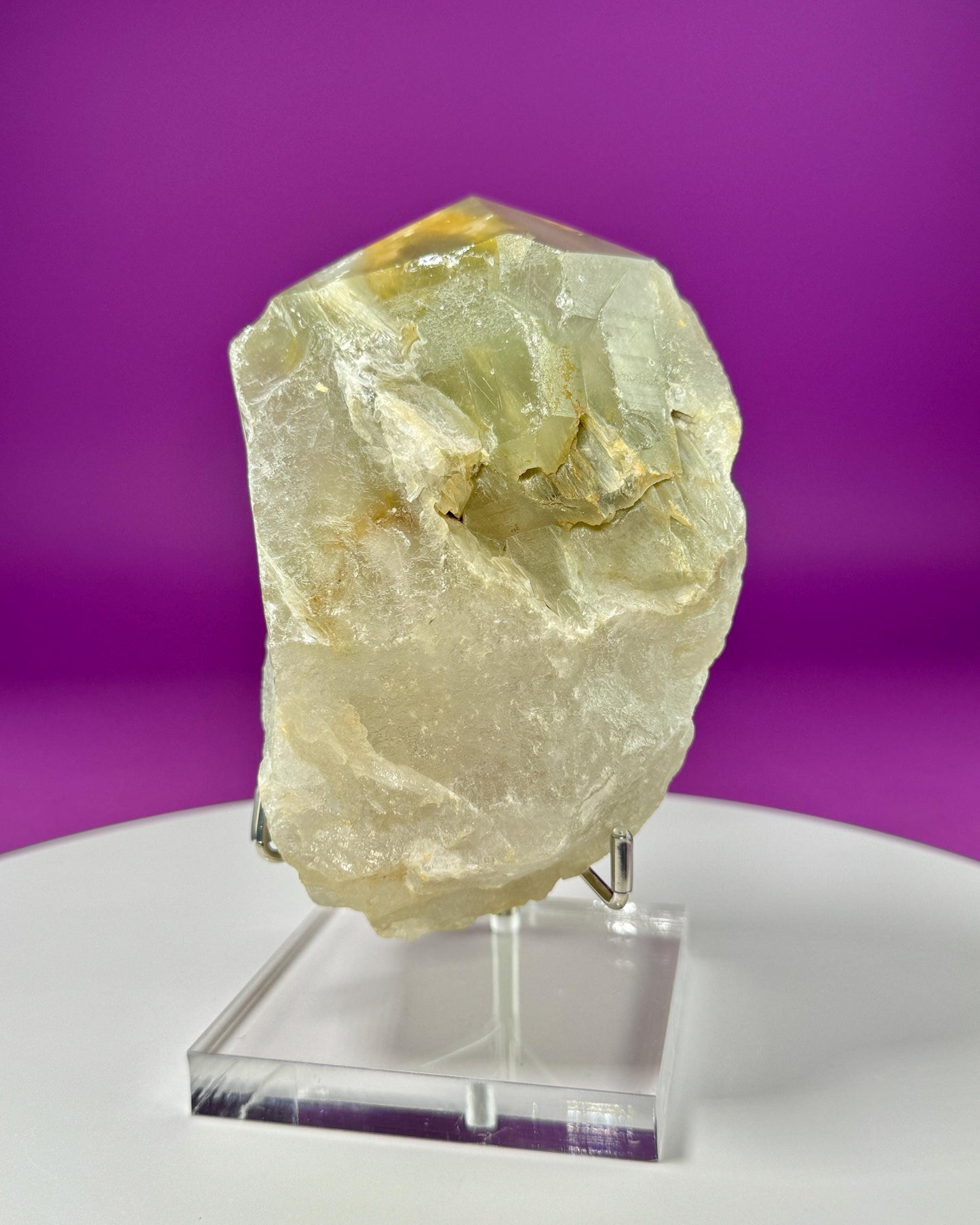 Tibet Green Quartz (Includes Silver Metal/Acrylic Stand)