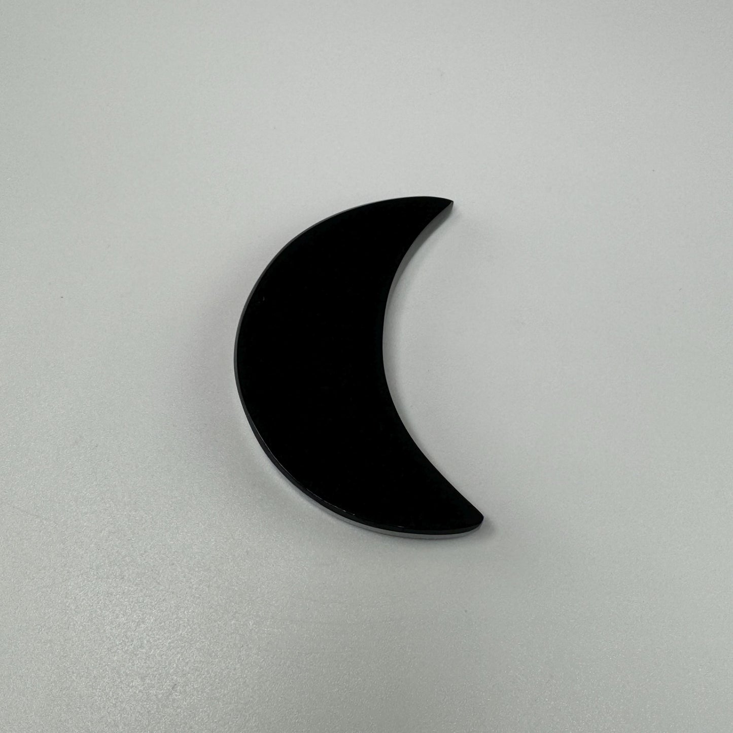 Black Obsidian Moon Carving