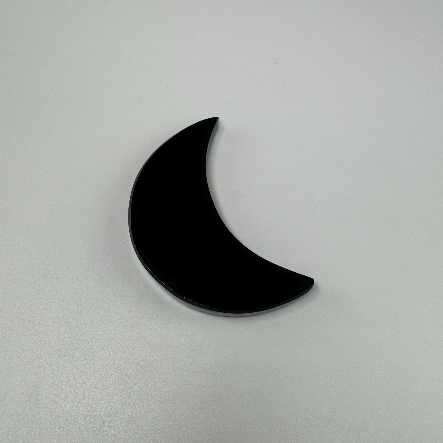 Black Obsidian Moon Carving