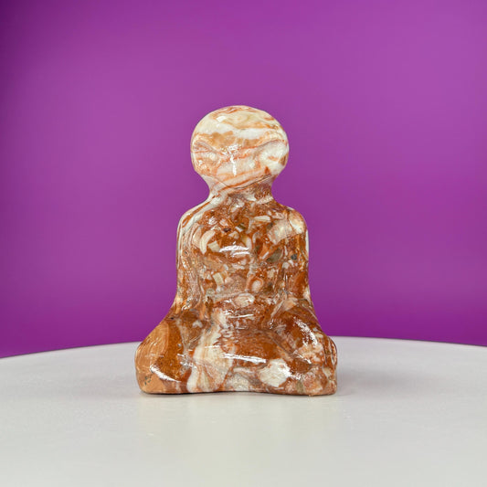 Chocolate Calcite Yoga Alien Carving