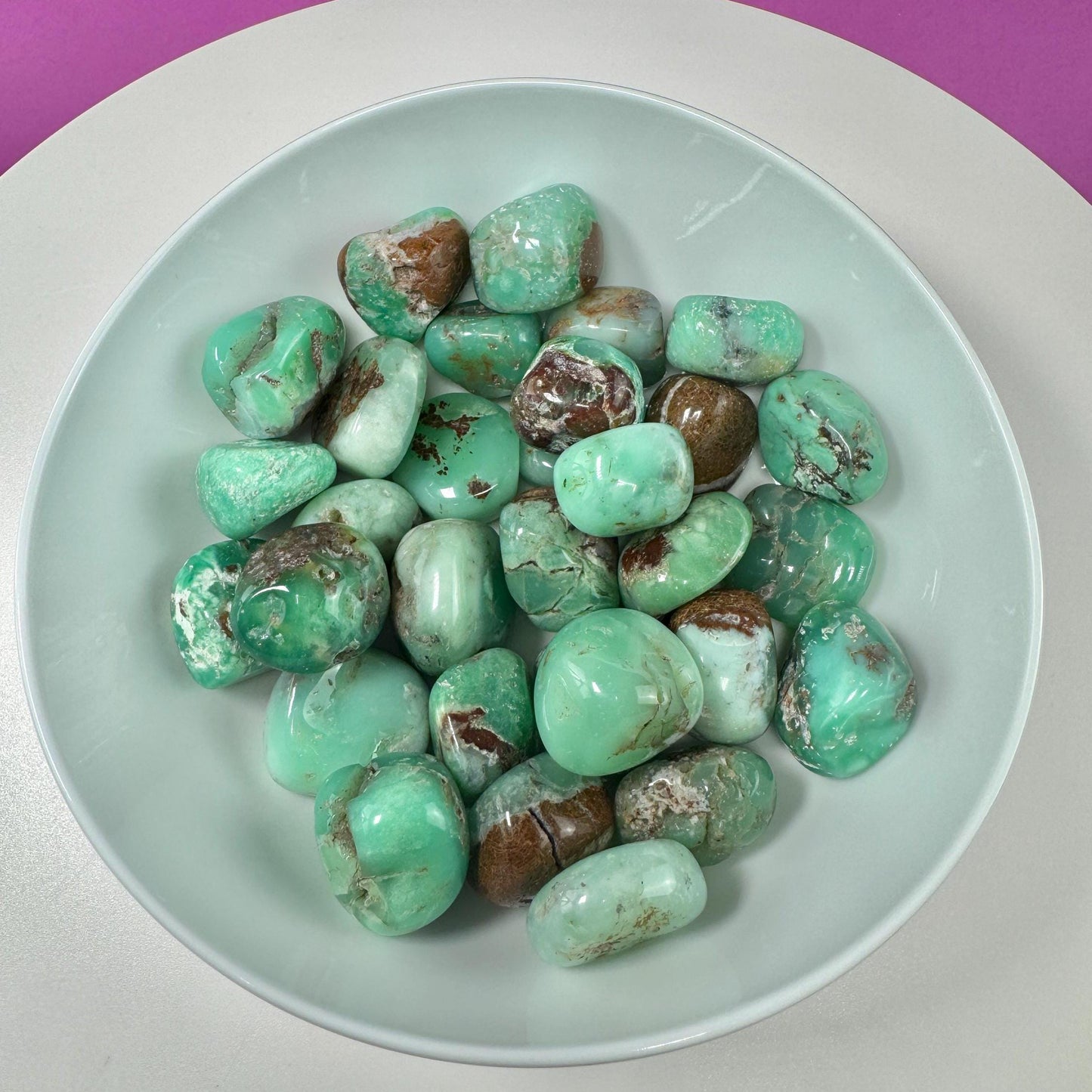 Chrysoprase Tumbled Stones (Bag of 10 Stones)