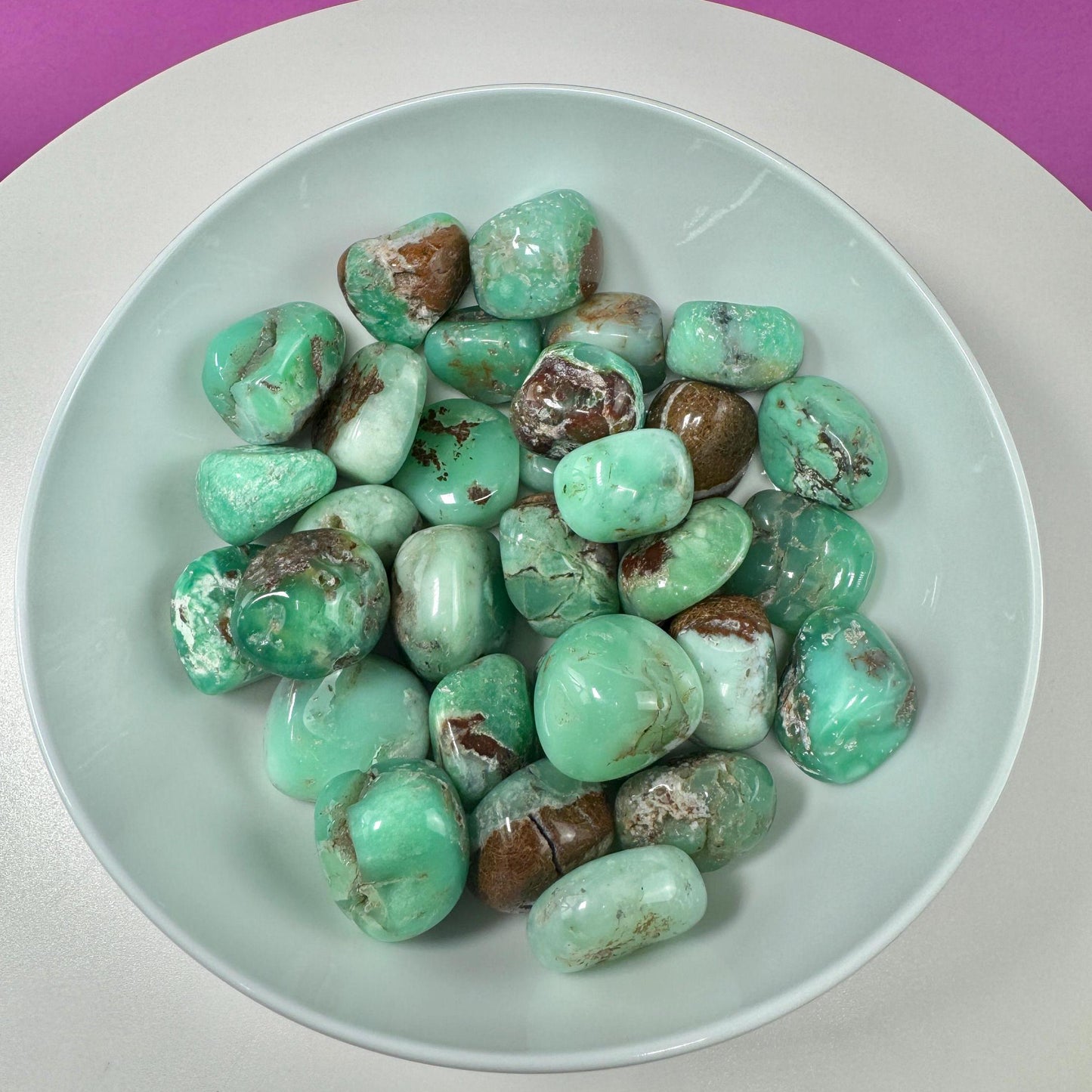 Chrysoprase Tumbled Stones (Bag of 10 Stones)