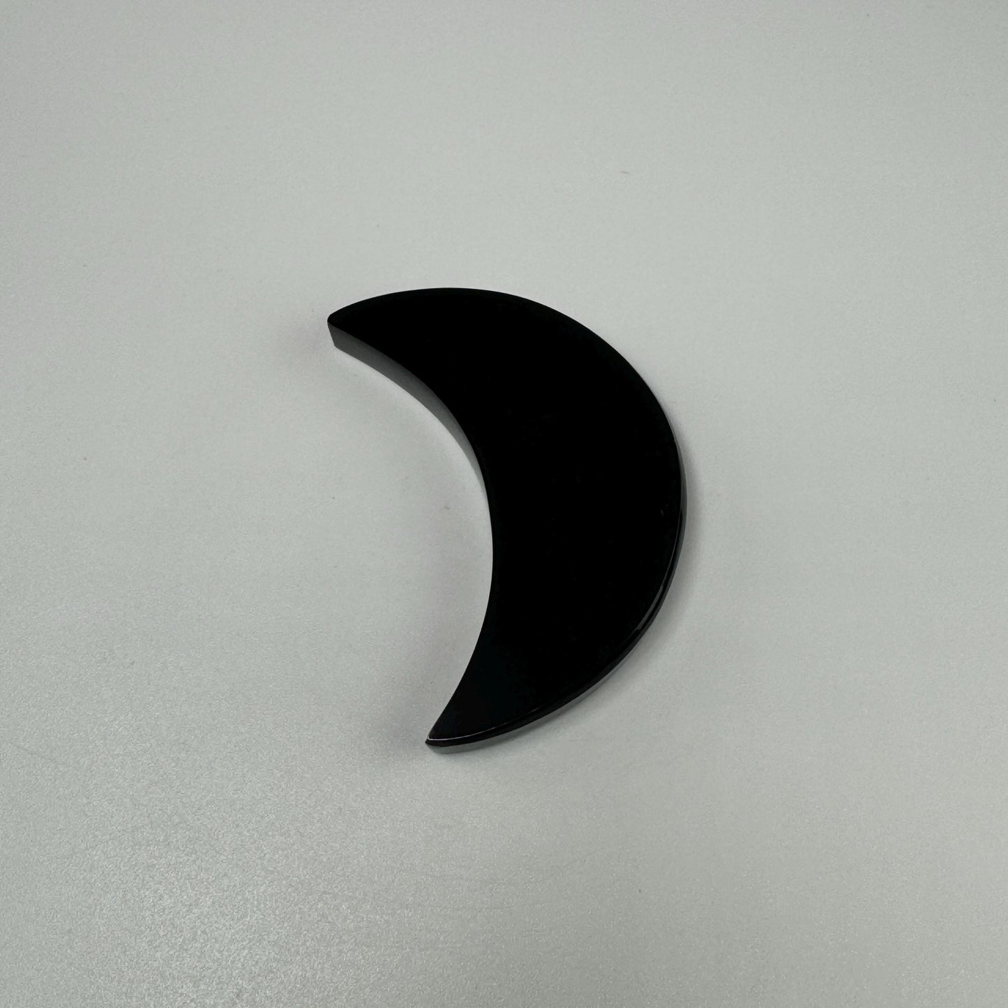 Black Obsidian Moon Carving