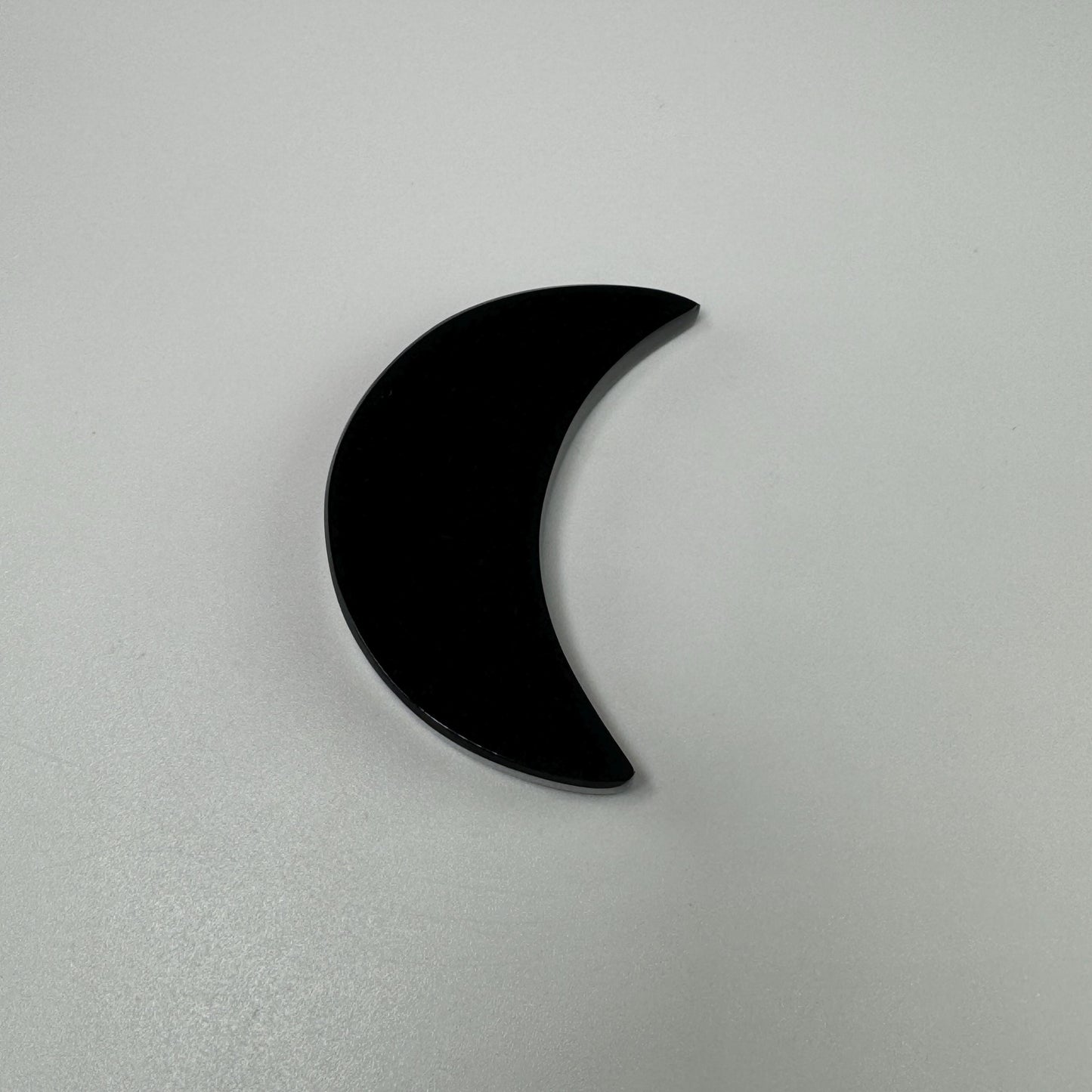 Black Obsidian Moon Carving