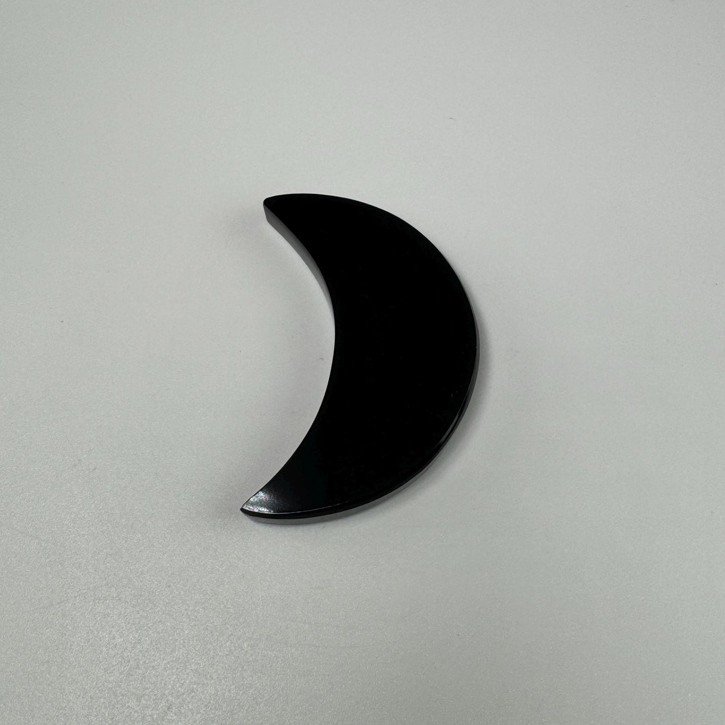 Black Obsidian Moon Carving