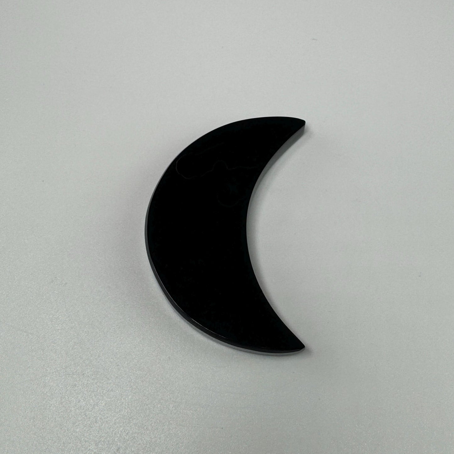 Black Obsidian Moon Carving