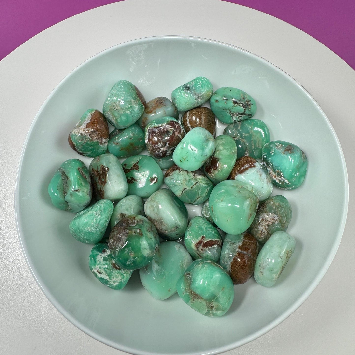 Chrysoprase Tumbled Stones (Bag of 10 Stones)