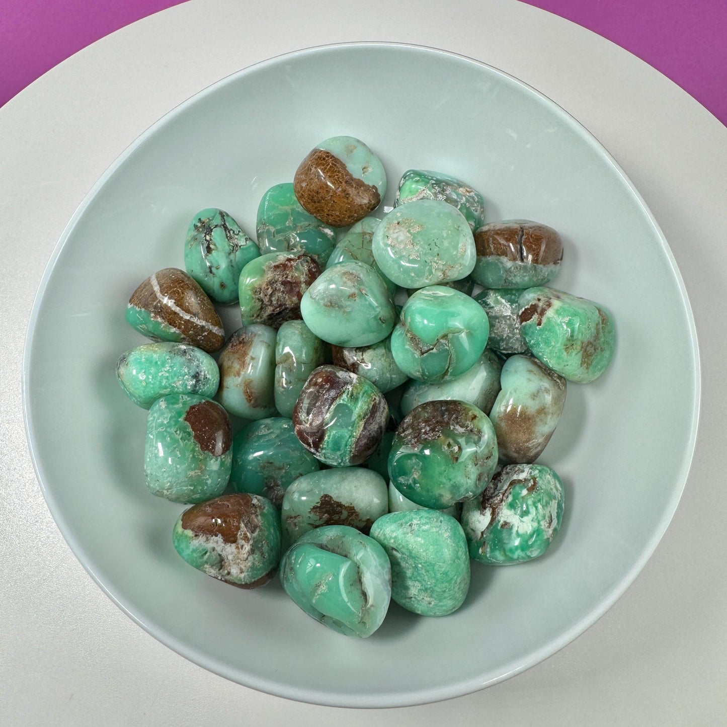 Chrysoprase Tumbled Stones (Bag of 10 Stones)