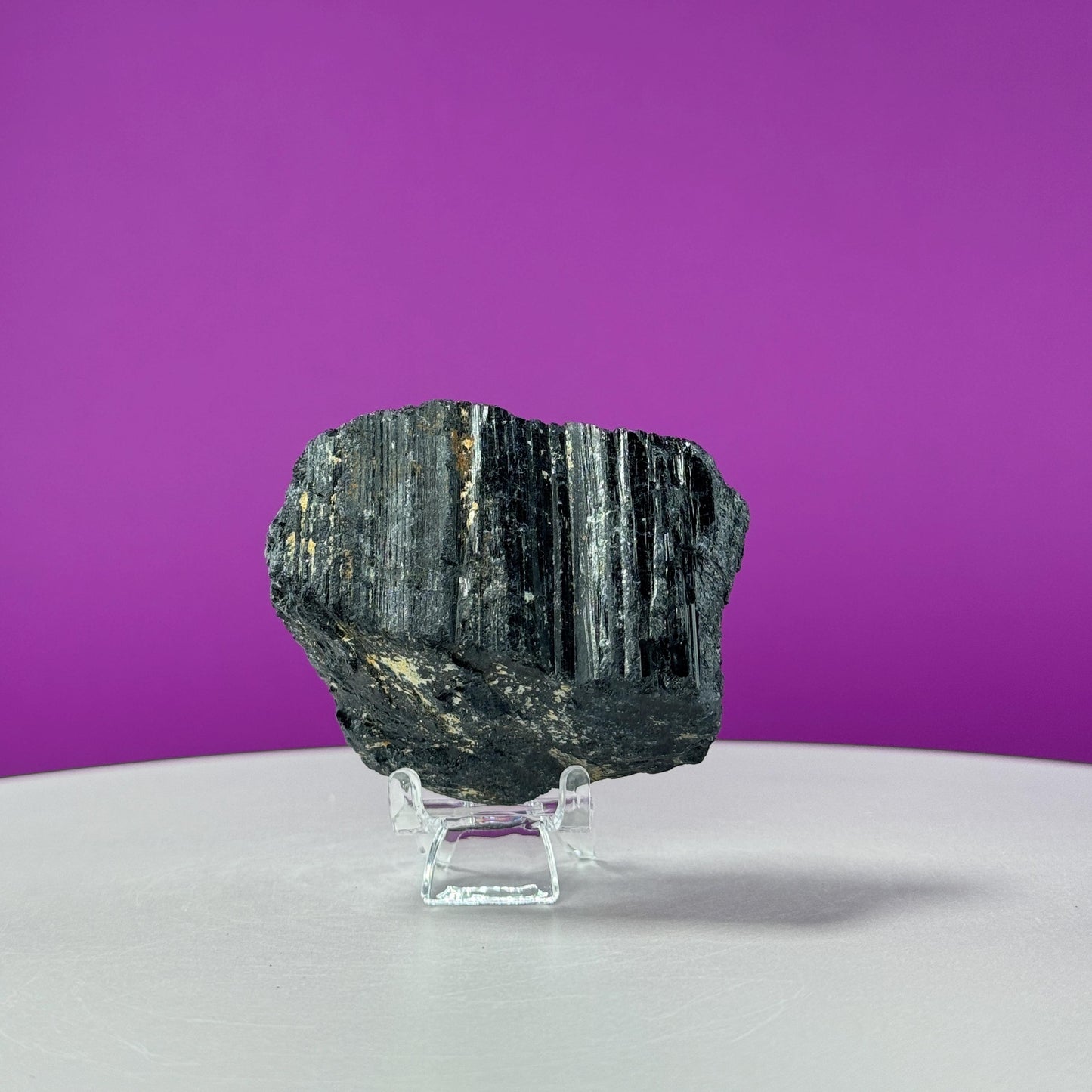 Black Tourmaline with Pyrite Stone (Includes Acrylic Stand)