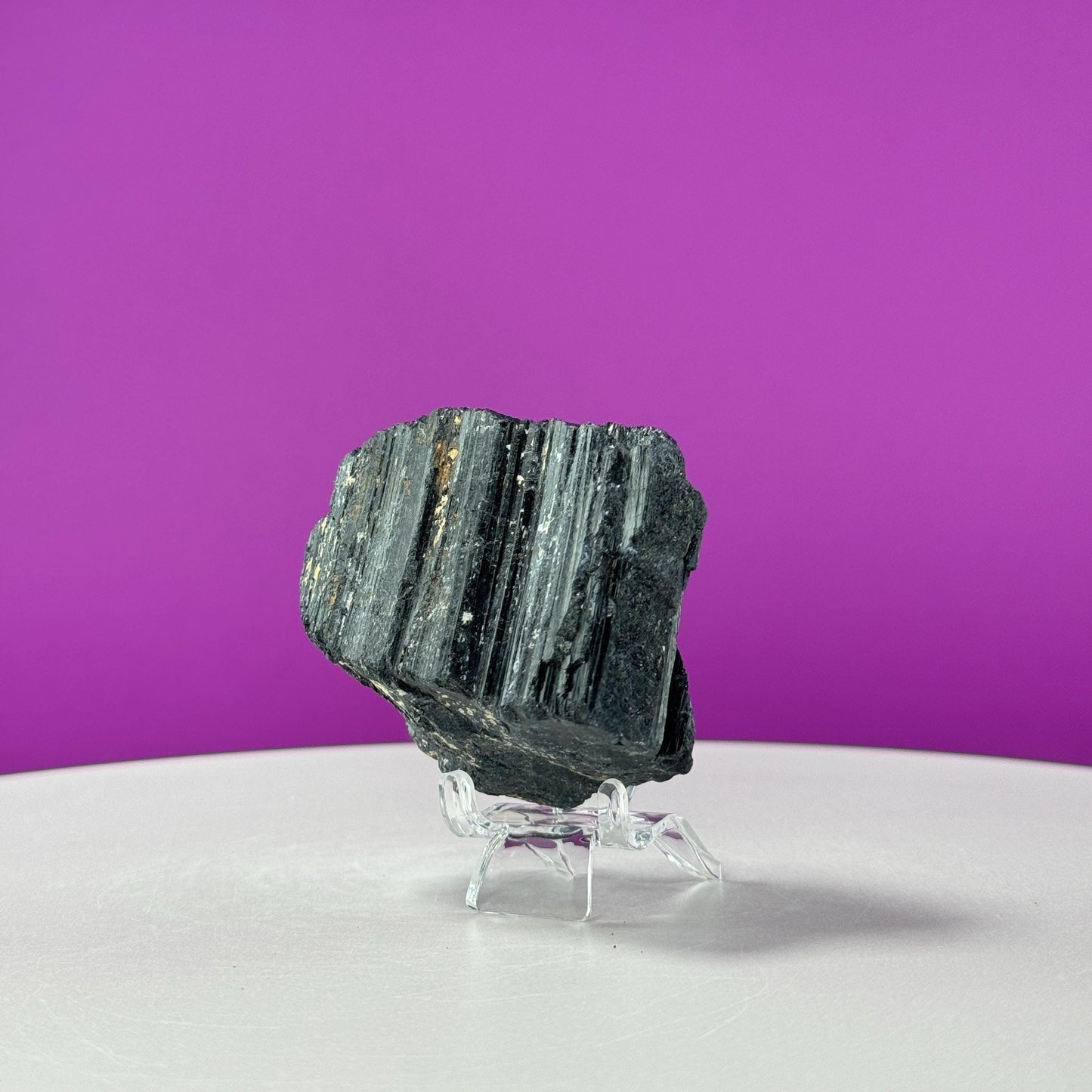 Black Tourmaline with Pyrite Stone (Includes Acrylic Stand)