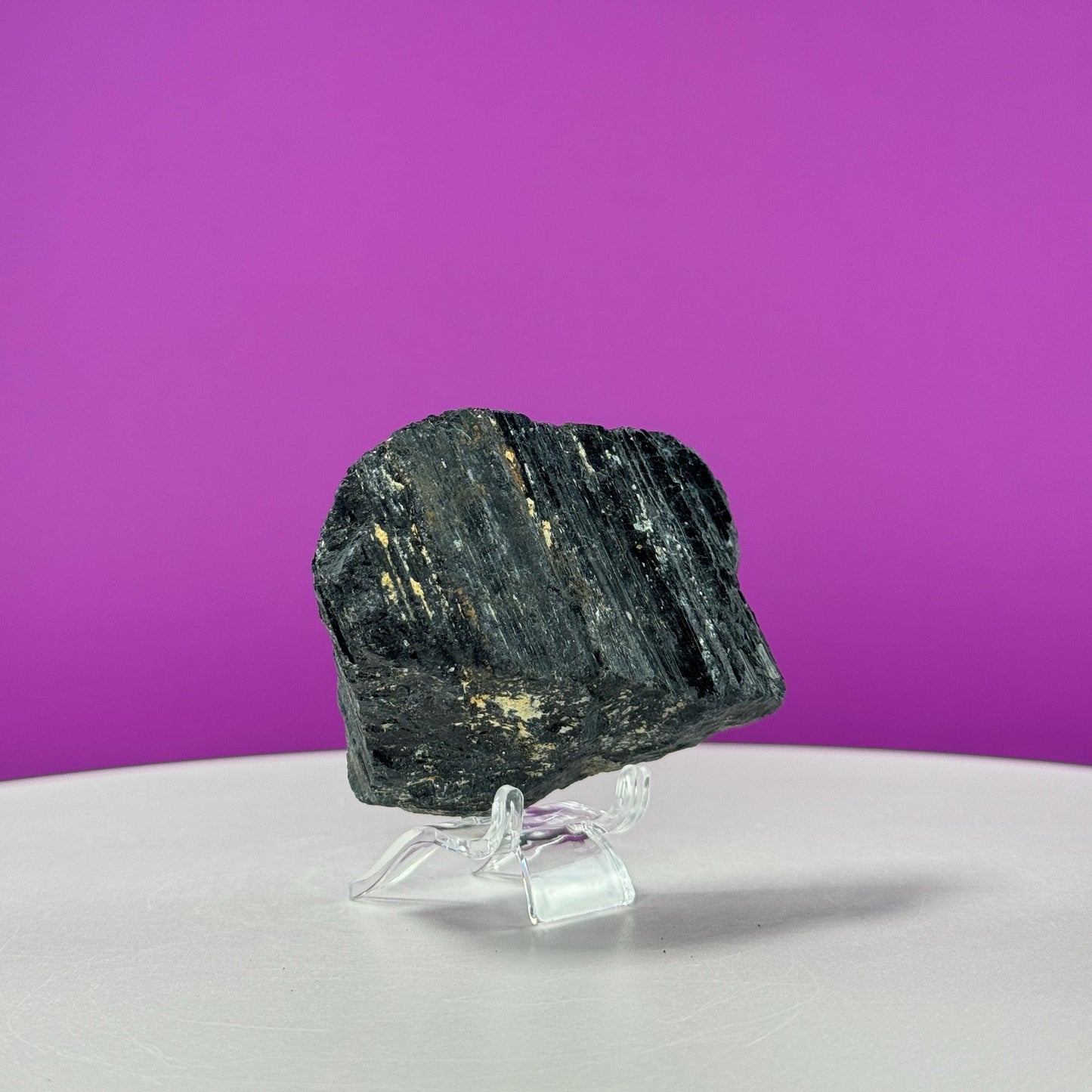 Black Tourmaline with Pyrite Stone (Includes Acrylic Stand)