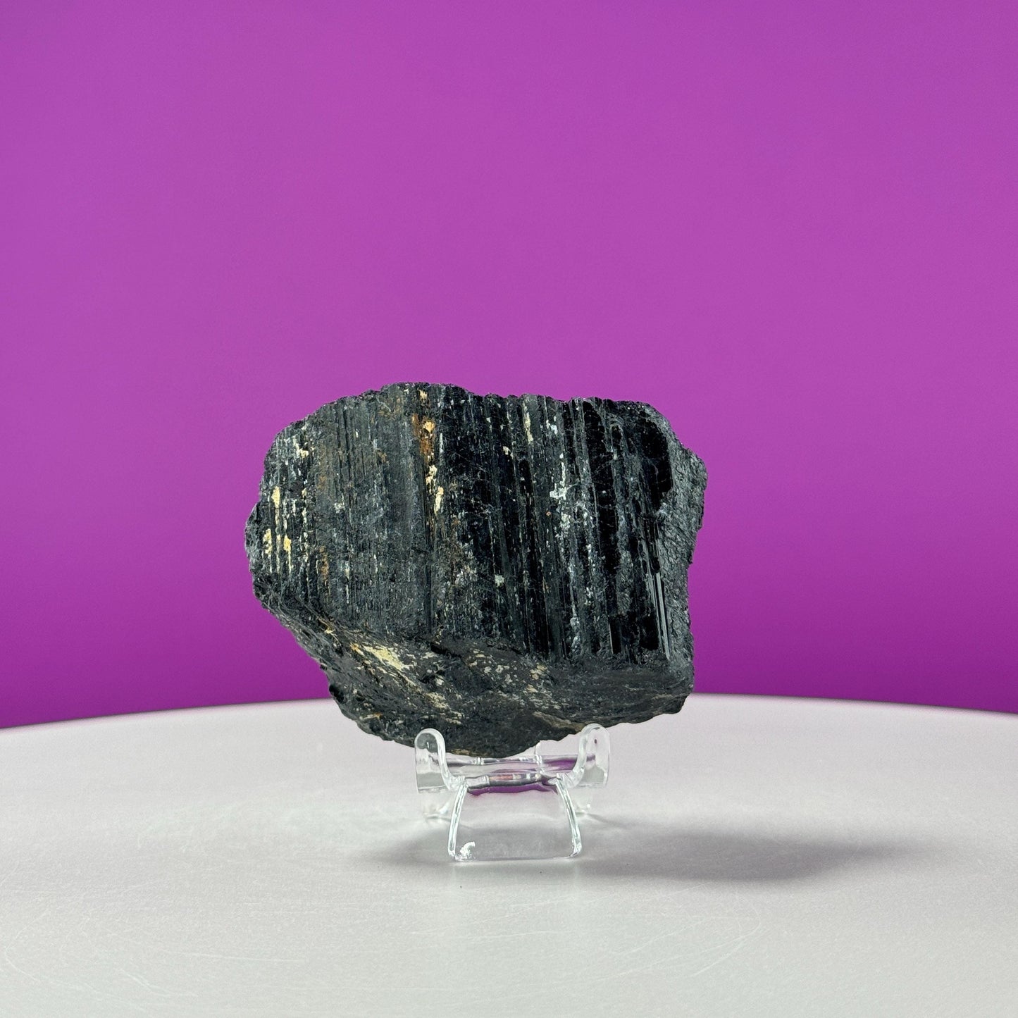 Black Tourmaline with Pyrite Stone (Includes Acrylic Stand)