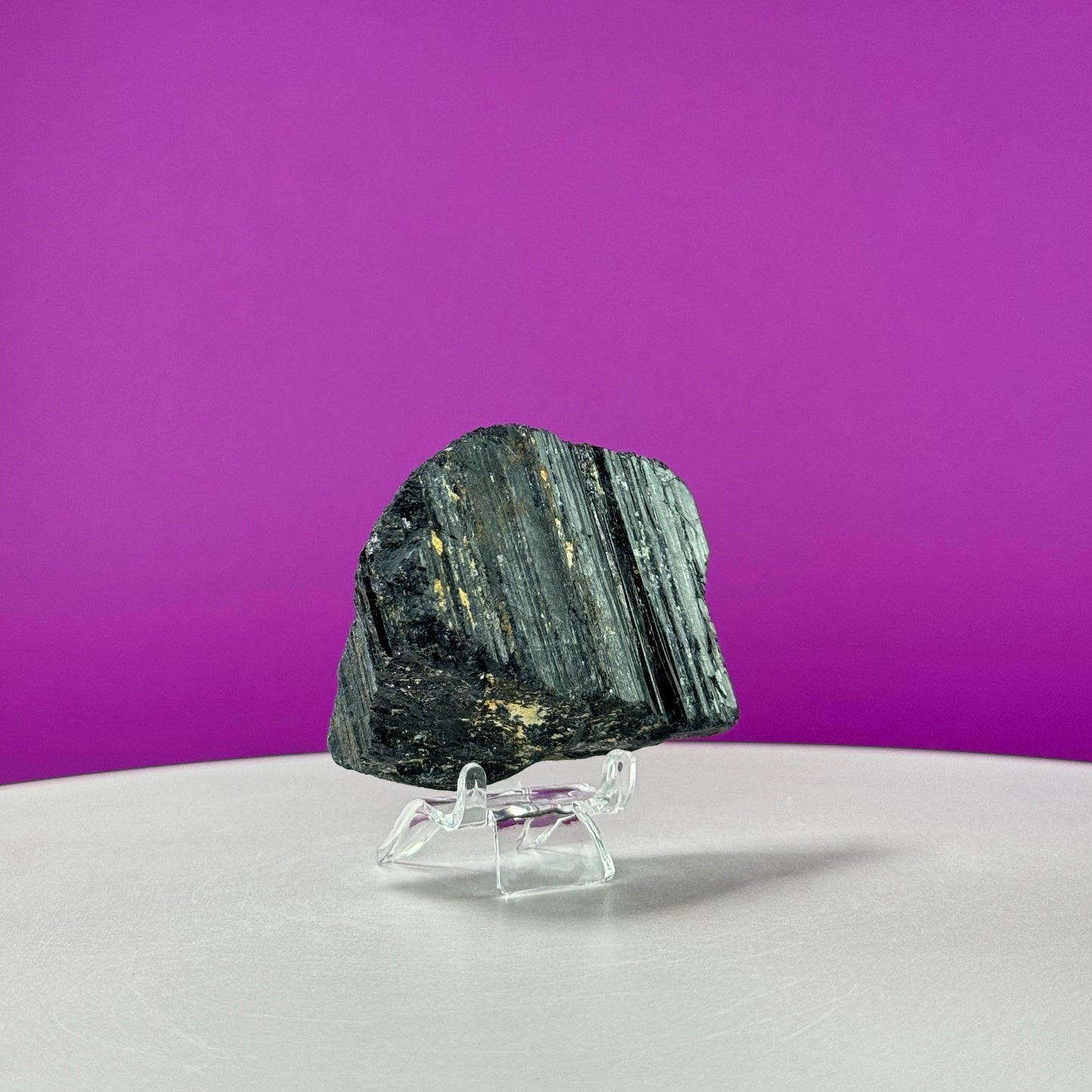 Black Tourmaline with Pyrite Stone (Includes Acrylic Stand)