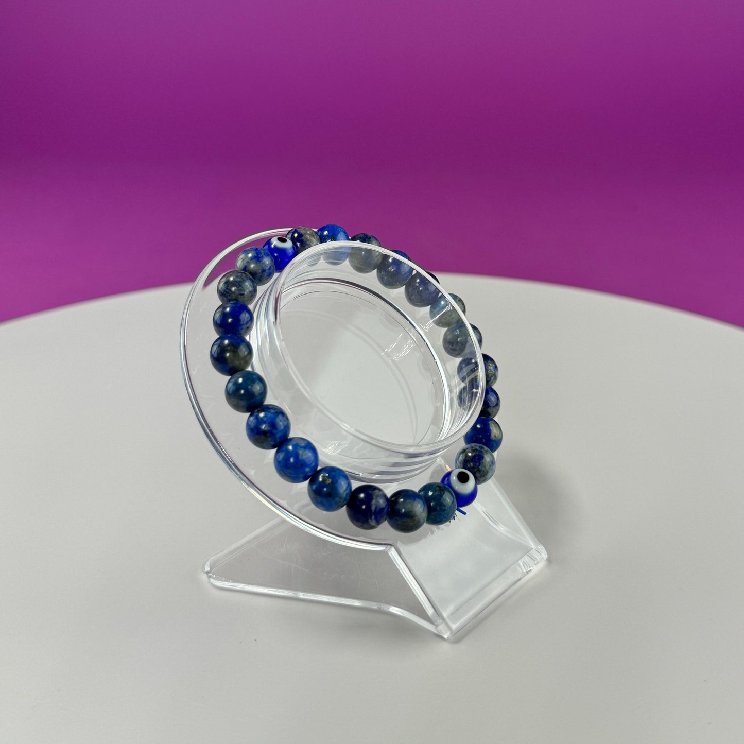 Lapis Lazuli Evil Eye Bracelet  8 Millimeter Beads - SAVE On Multiple Bracelets!!