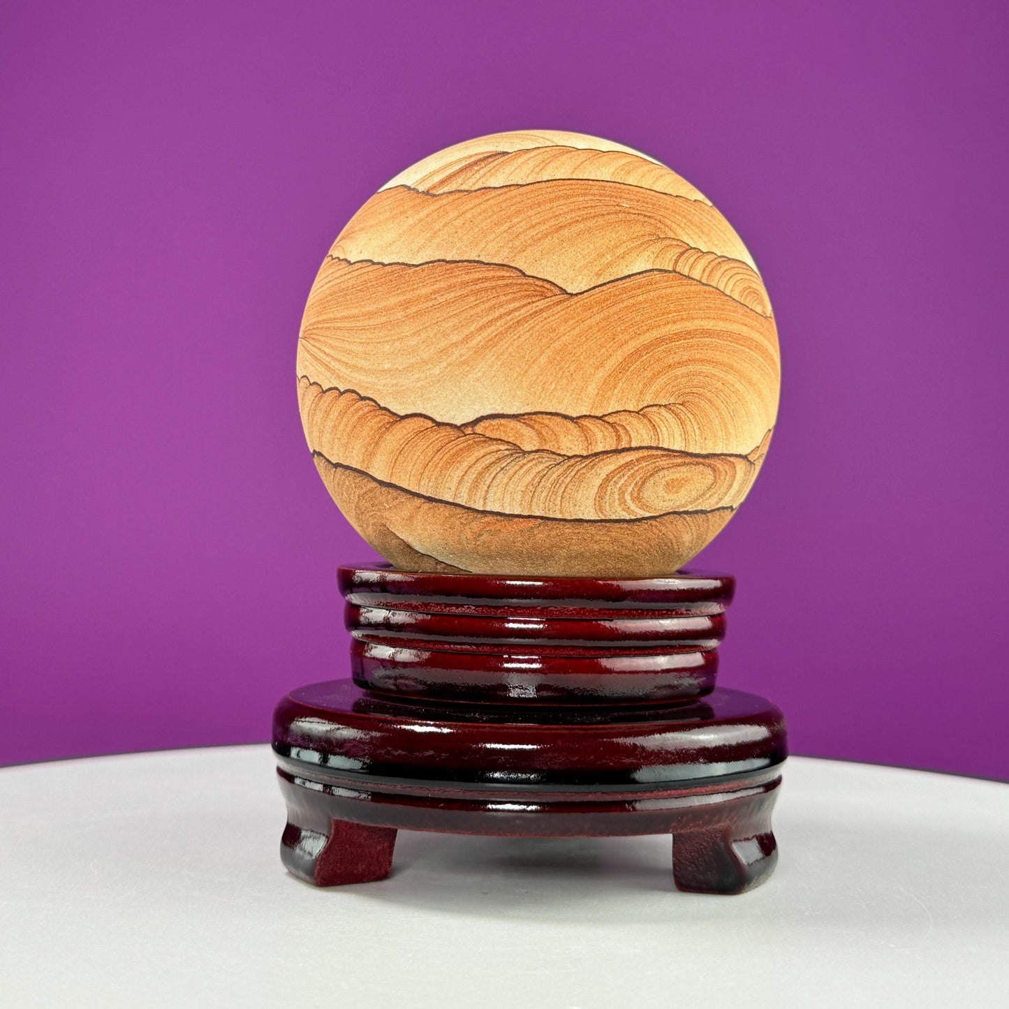 Sandstone Sphere (Utah) (Includes Spinning Wood Stand)