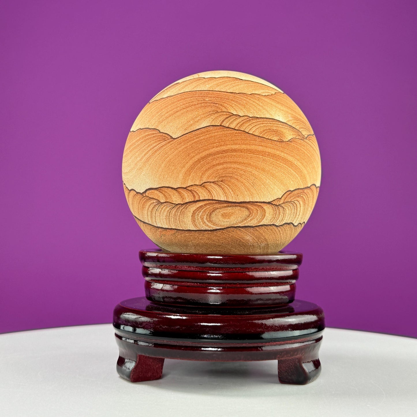 Sandstone Sphere (Utah) (Includes Spinning Wood Stand)