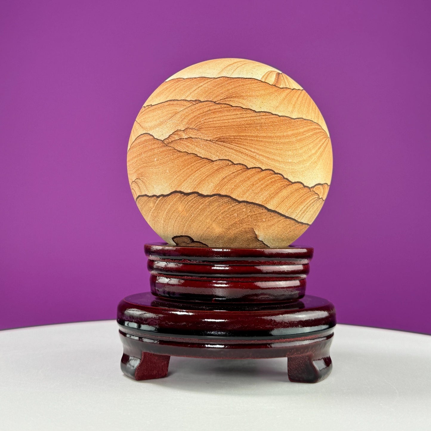 Sandstone Sphere (Utah) (Includes Spinning Wood Stand)