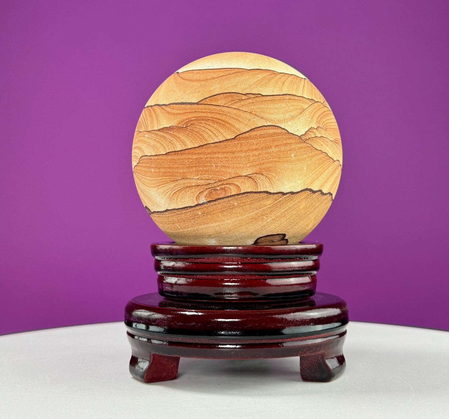 Sandstone Sphere (Utah) (Includes Spinning Wood Stand)