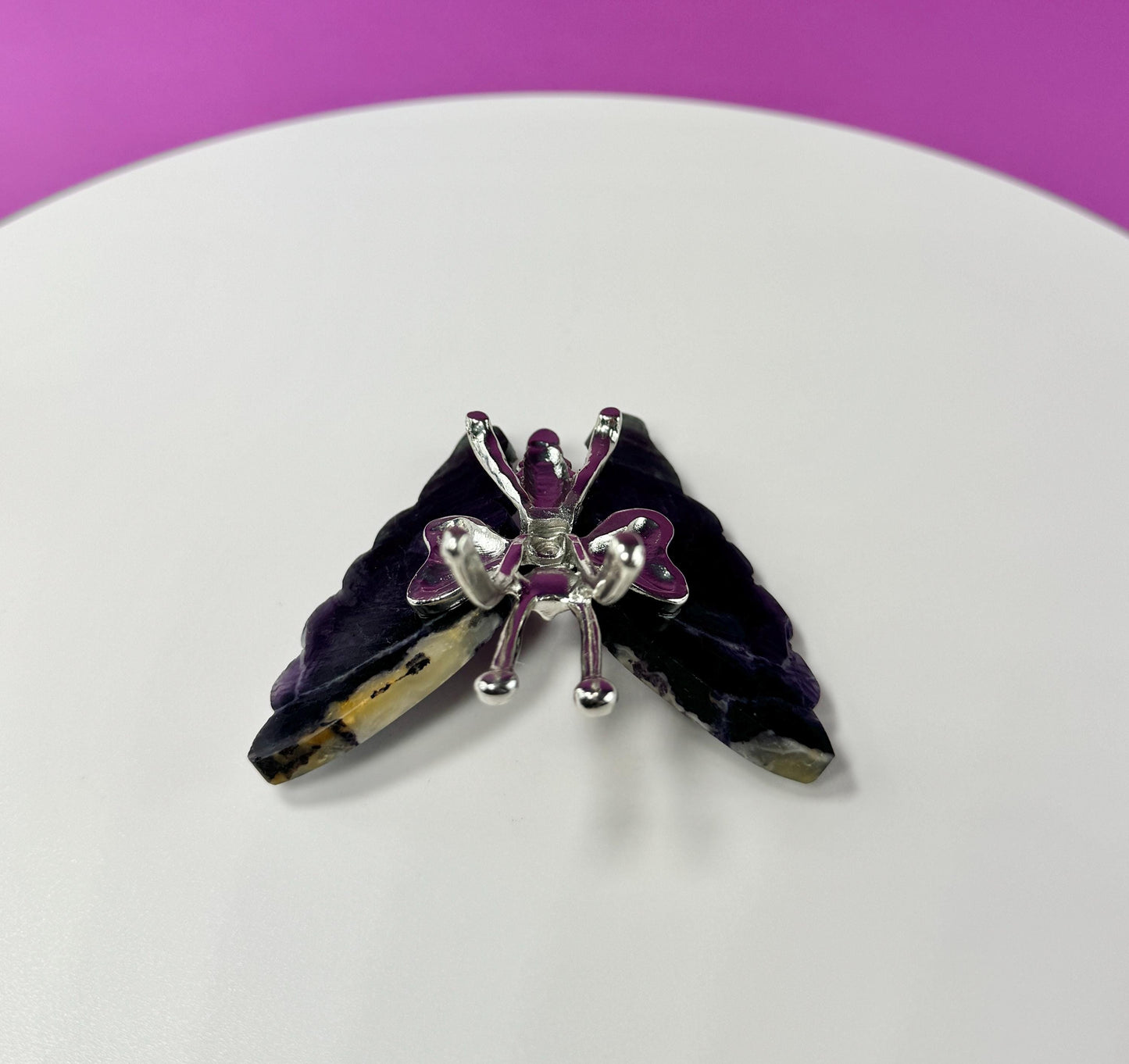 Purple Fluorite Butterfly Carving