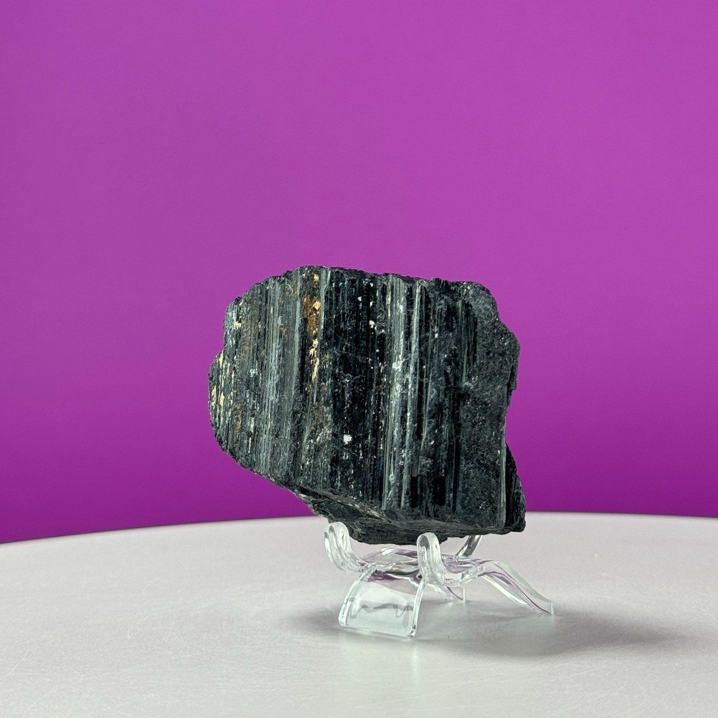 Black Tourmaline with Pyrite Stone (Includes Acrylic Stand)